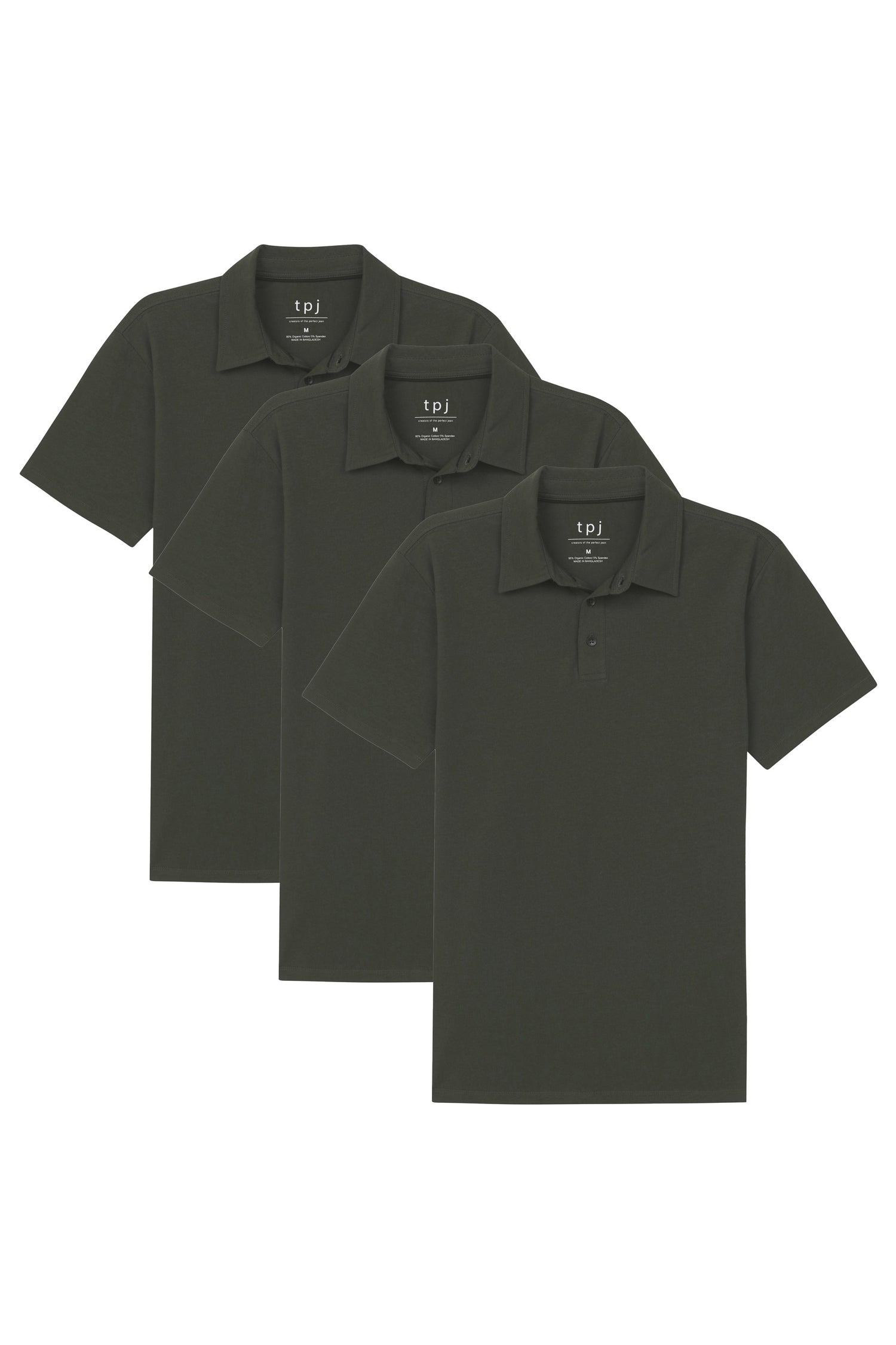 Organic Polo Shirt 3 Pack / Olive