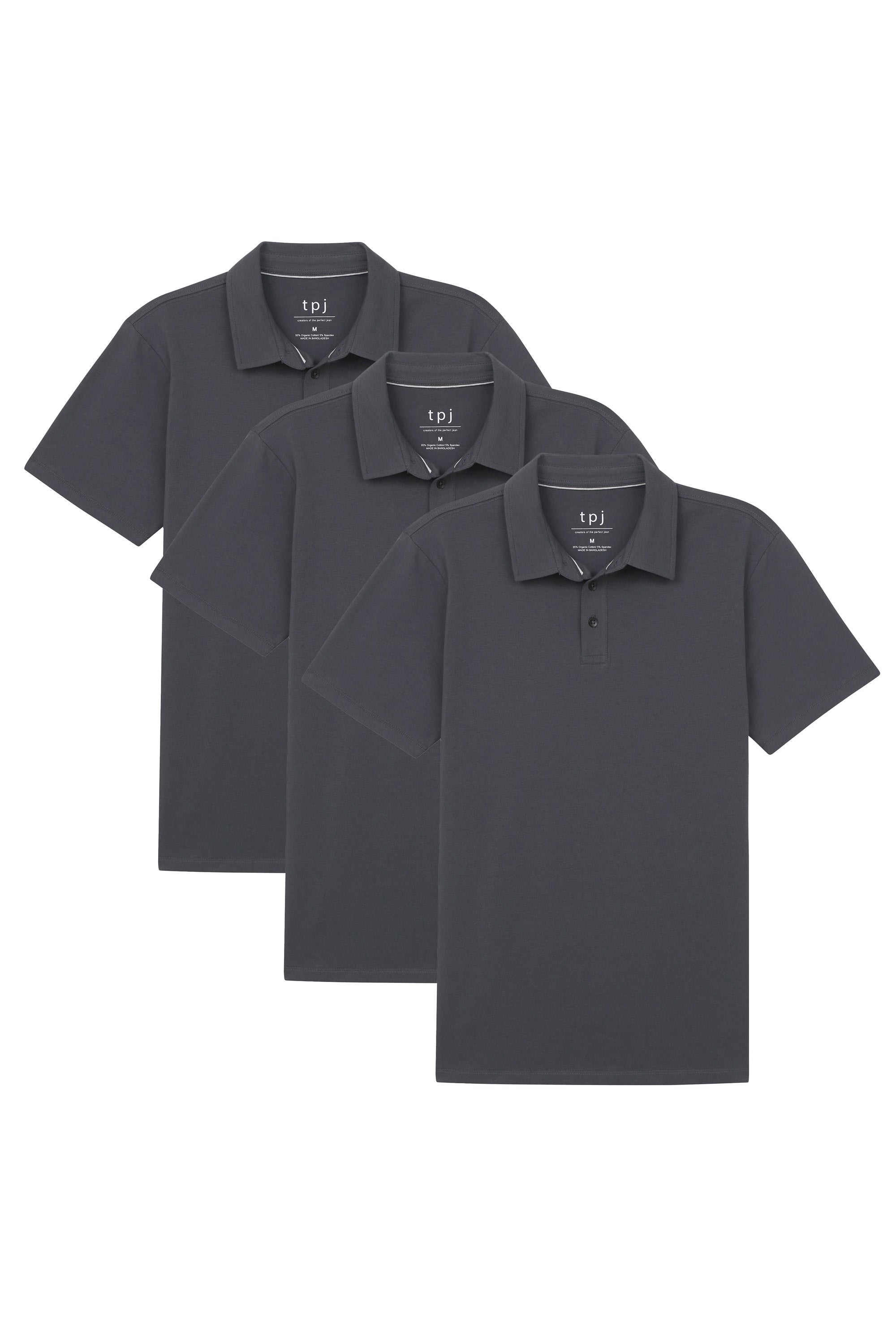 Organic Polo Shirt 3 Pack / Steel Grey | The Perfect Jean