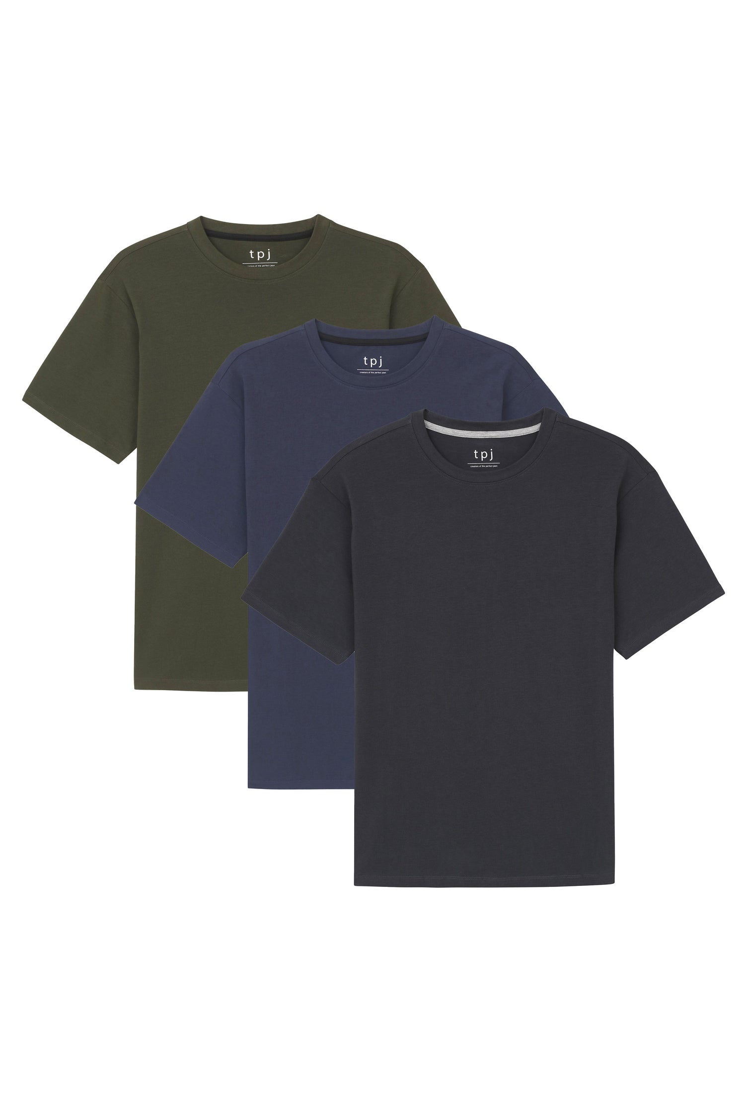 Organic Athletic Fit Crew Neck T-Shirt 3 Pack / Tactical