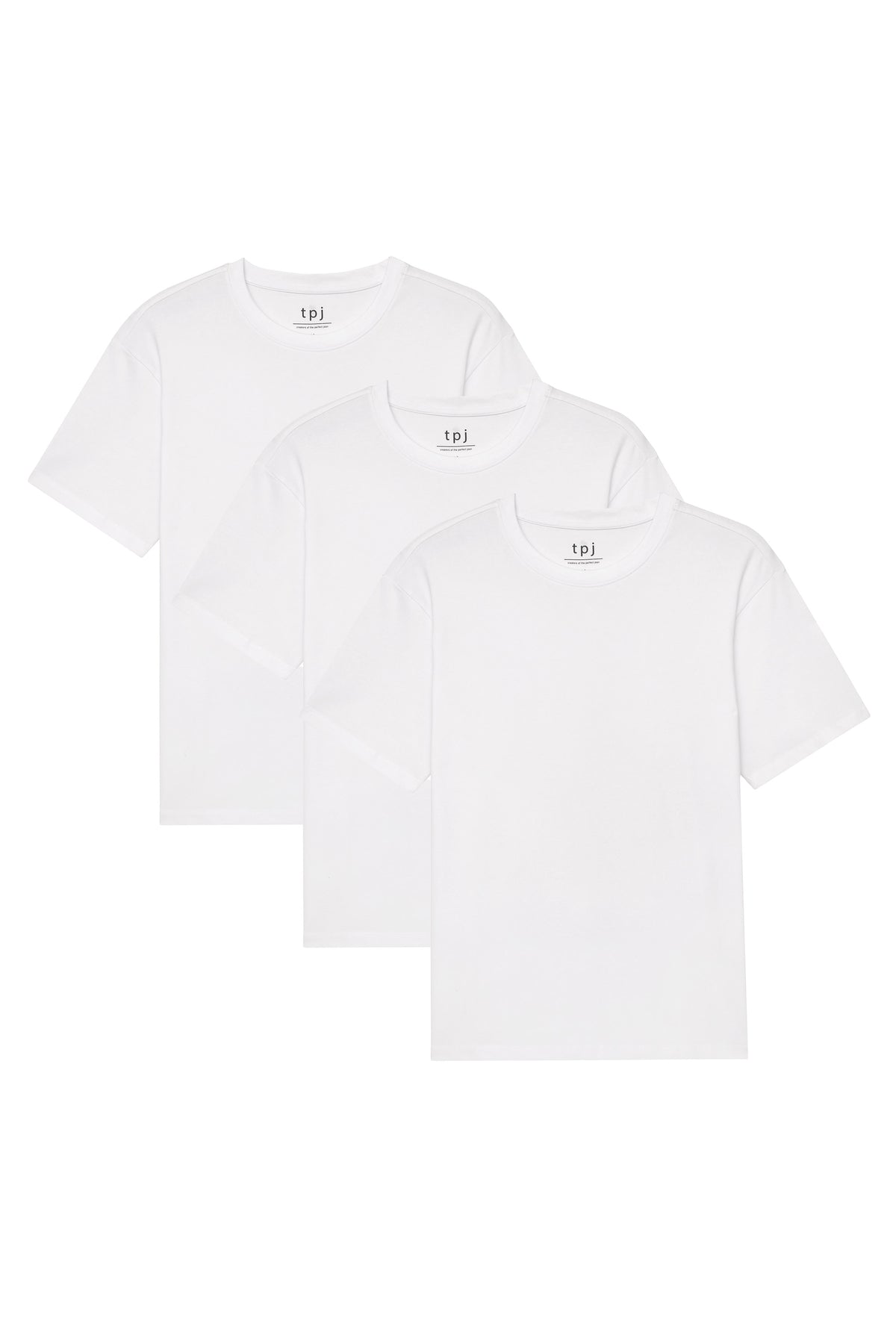Organic Athletic Fit Crew Neck T-Shirt 3 Pack / White