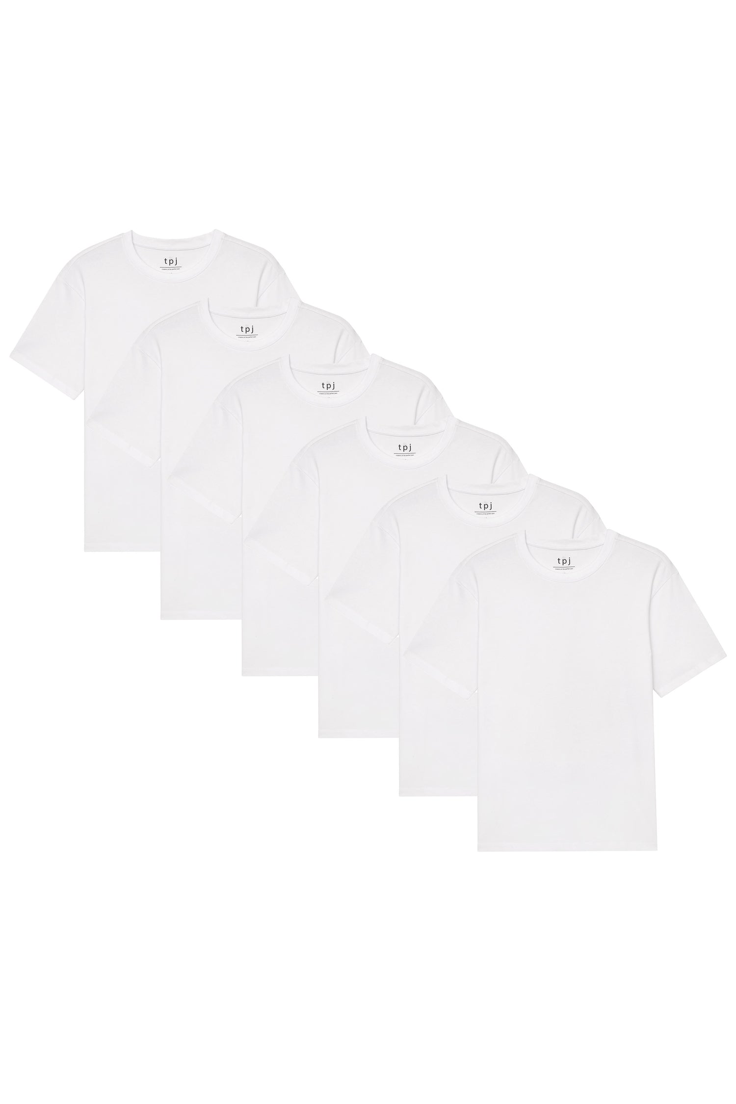 Organic Athletic Fit Crew Neck T-Shirt 6 Pack / White