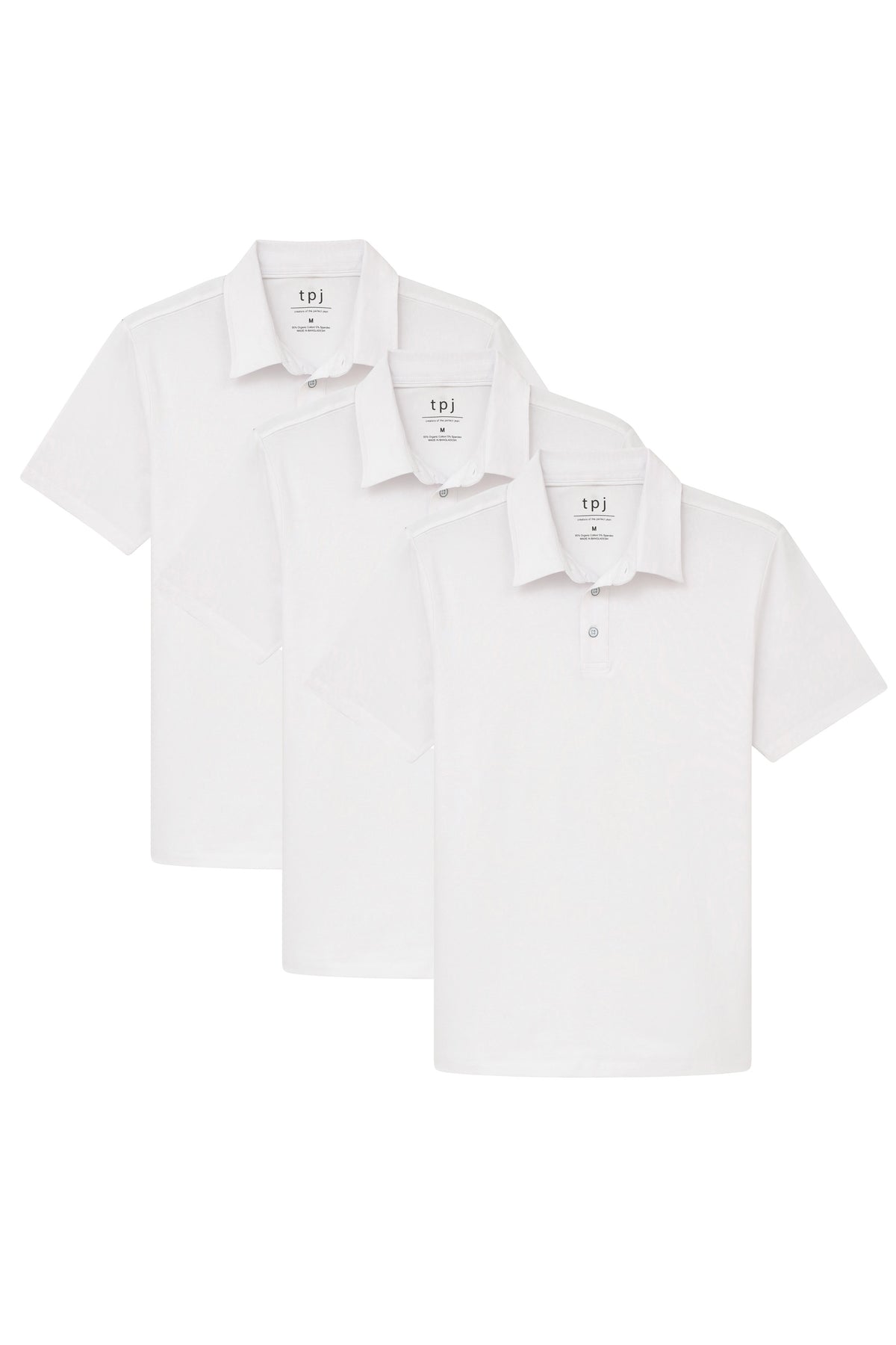 Organic Polo Shirt 3 Pack / White