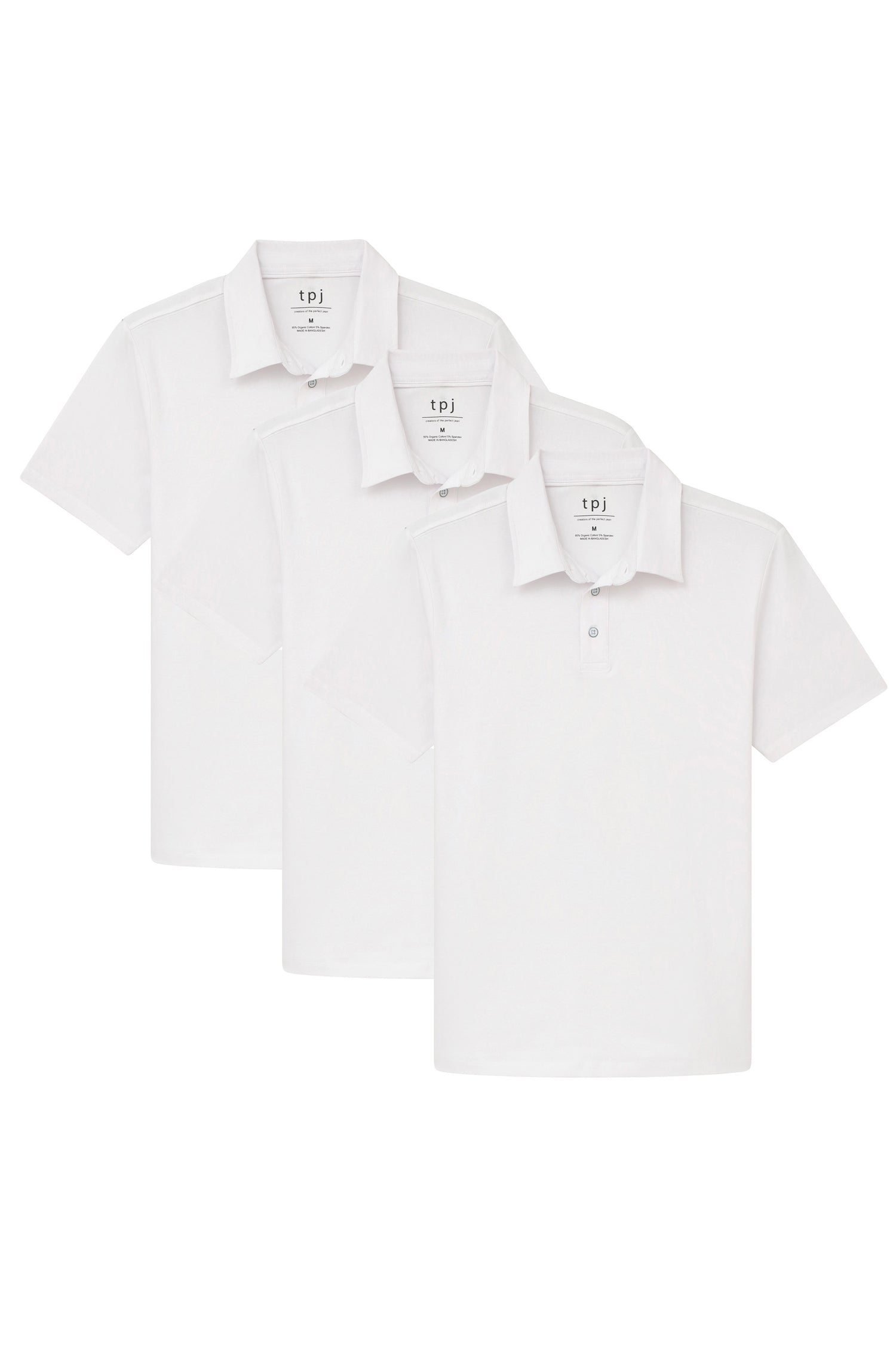 Organic Polo Shirt 3 Pack / White