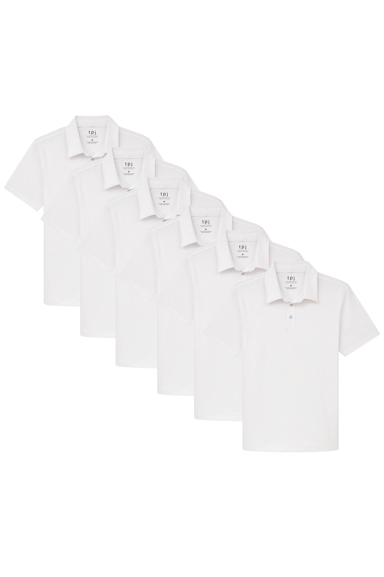 Organic Polo Shirt 6 Pack / White