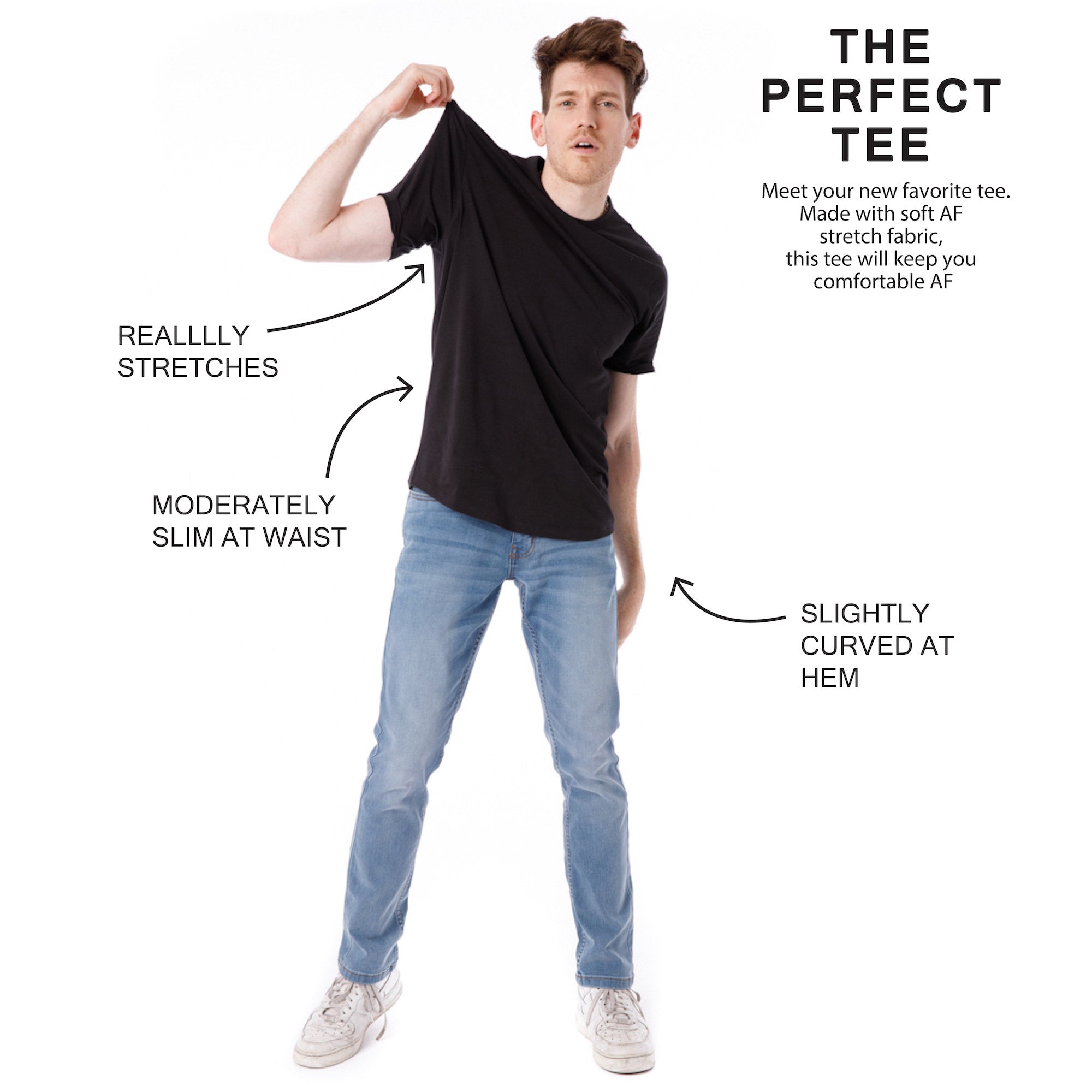 Black / Crew Neck T-Shirt | The Perfect Jean