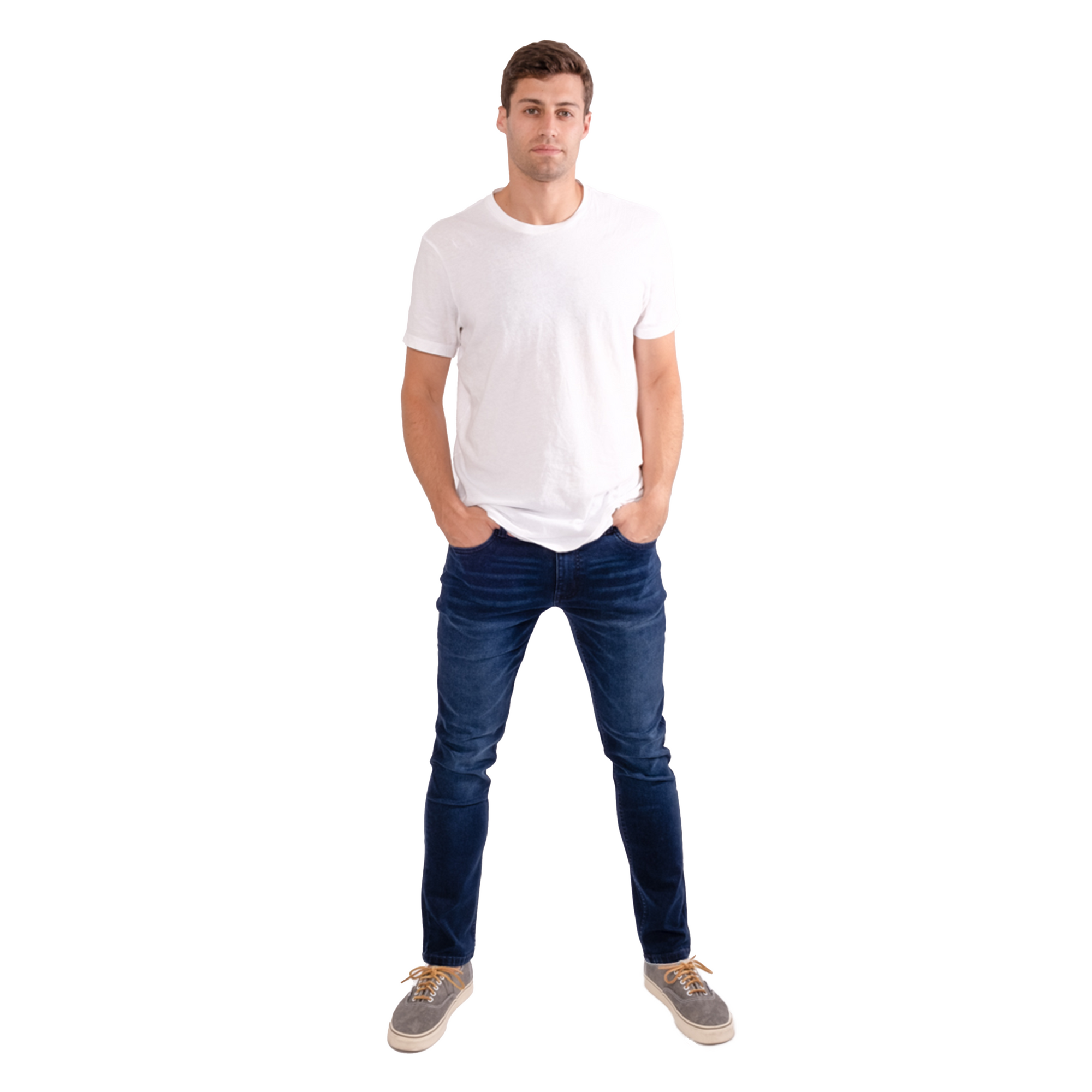Men's Skinny Leg Ripped Knees White Jeans