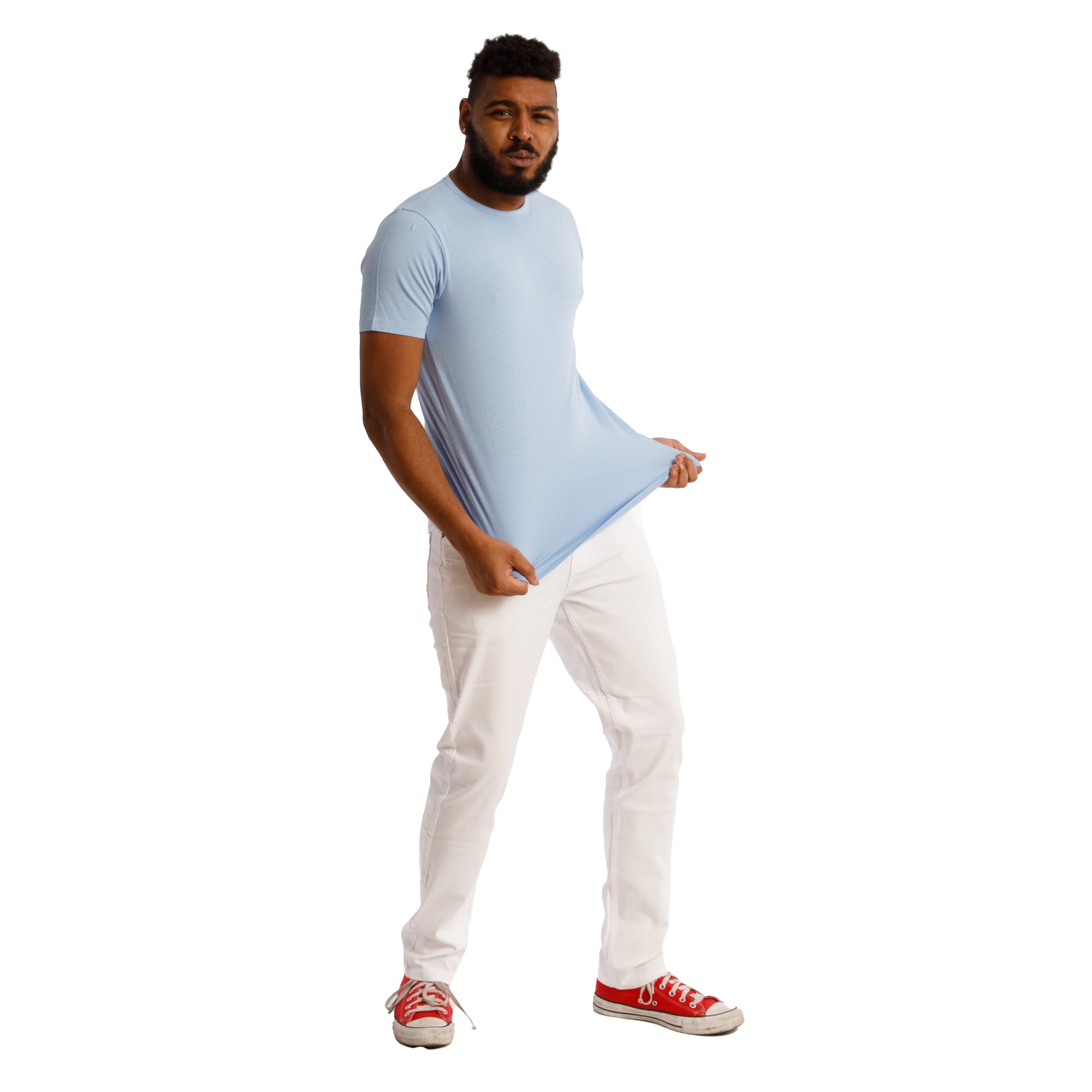 Round neck Premium Cotton T-shirt Combo Pack Of 3 (White, Blue