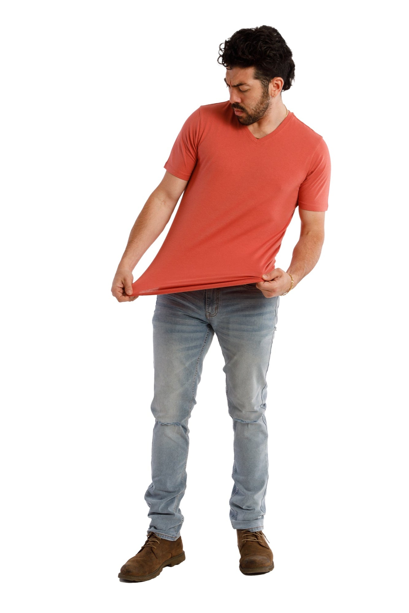 Boots T Shirt With Skinny Jeans V-Neck Nantucket Red Tee The