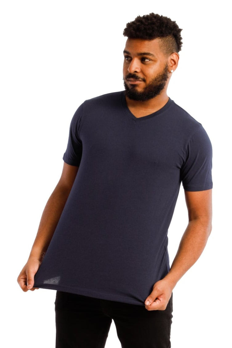Organic V-Neck T-Shirt / Navy