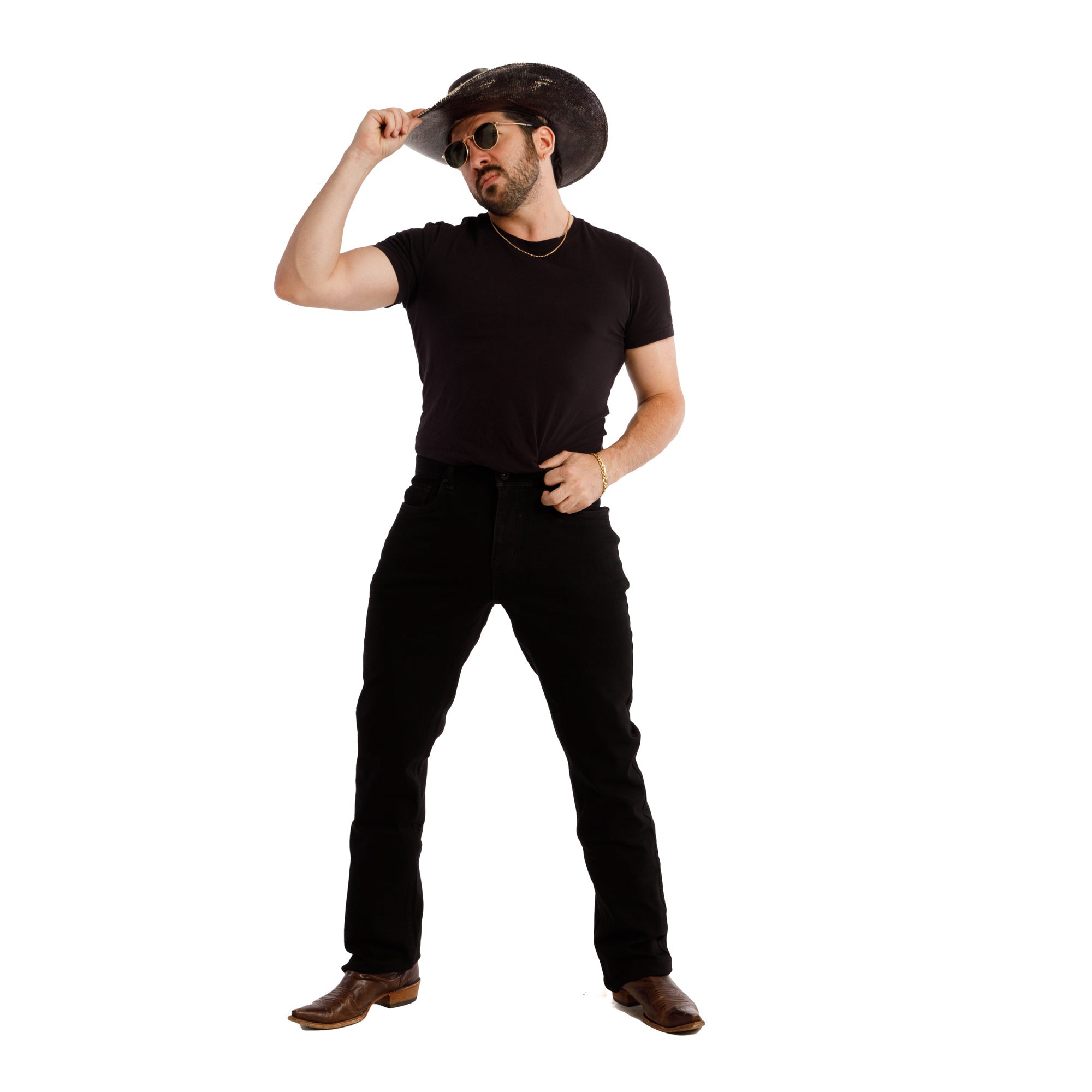 Cowboy Hat Cowboy Boot Cut Jeans Bootcut Bandit Black The