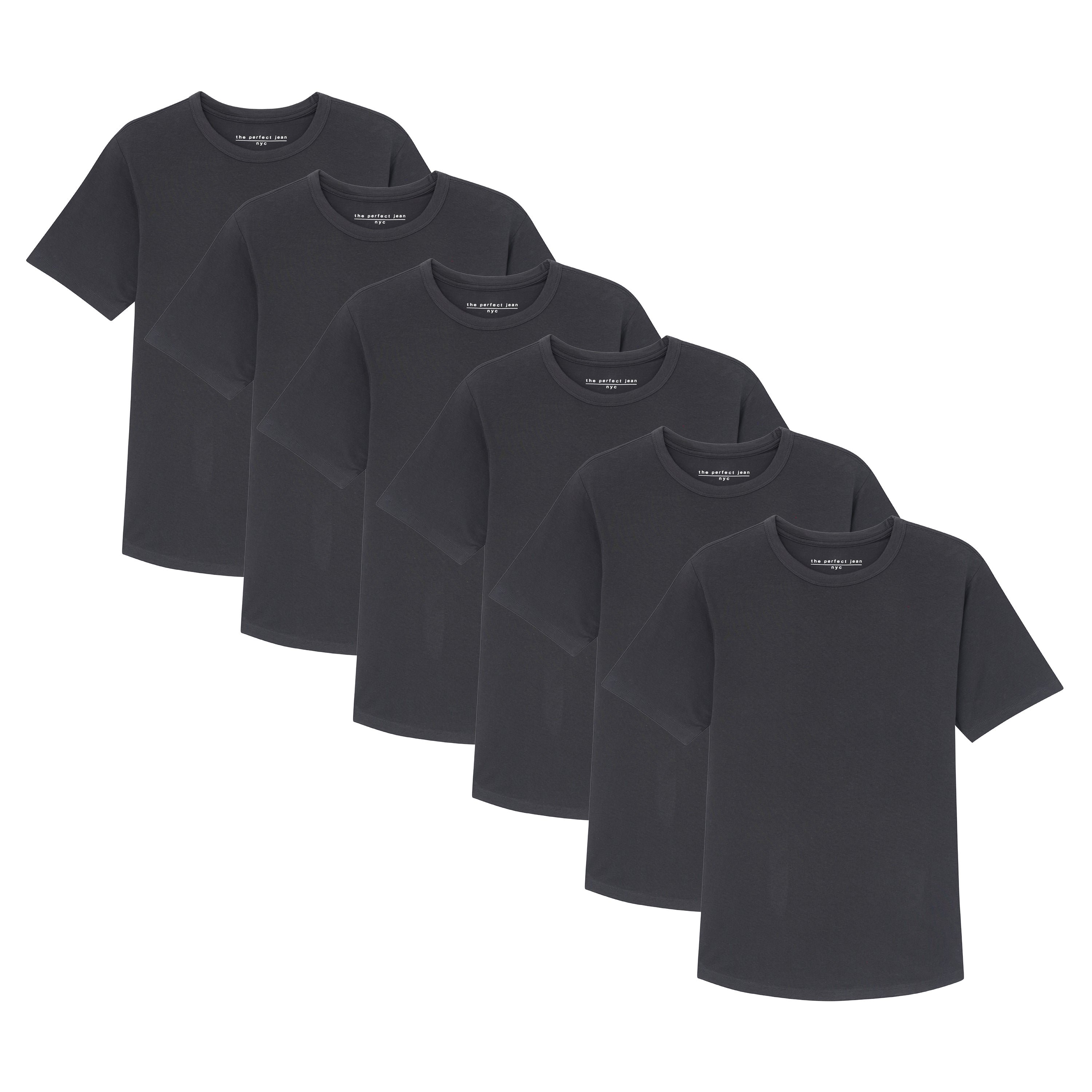 Organic Crew Neck T-Shirt 6 Pack / Black - Black / XXL