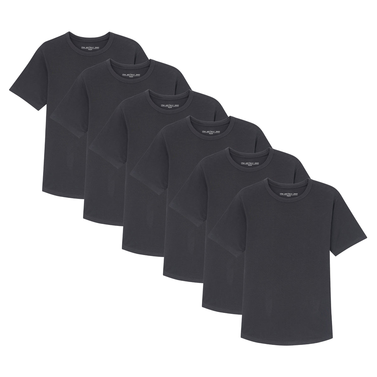 Organic Crew Neck T-Shirt 6 Pack / Black