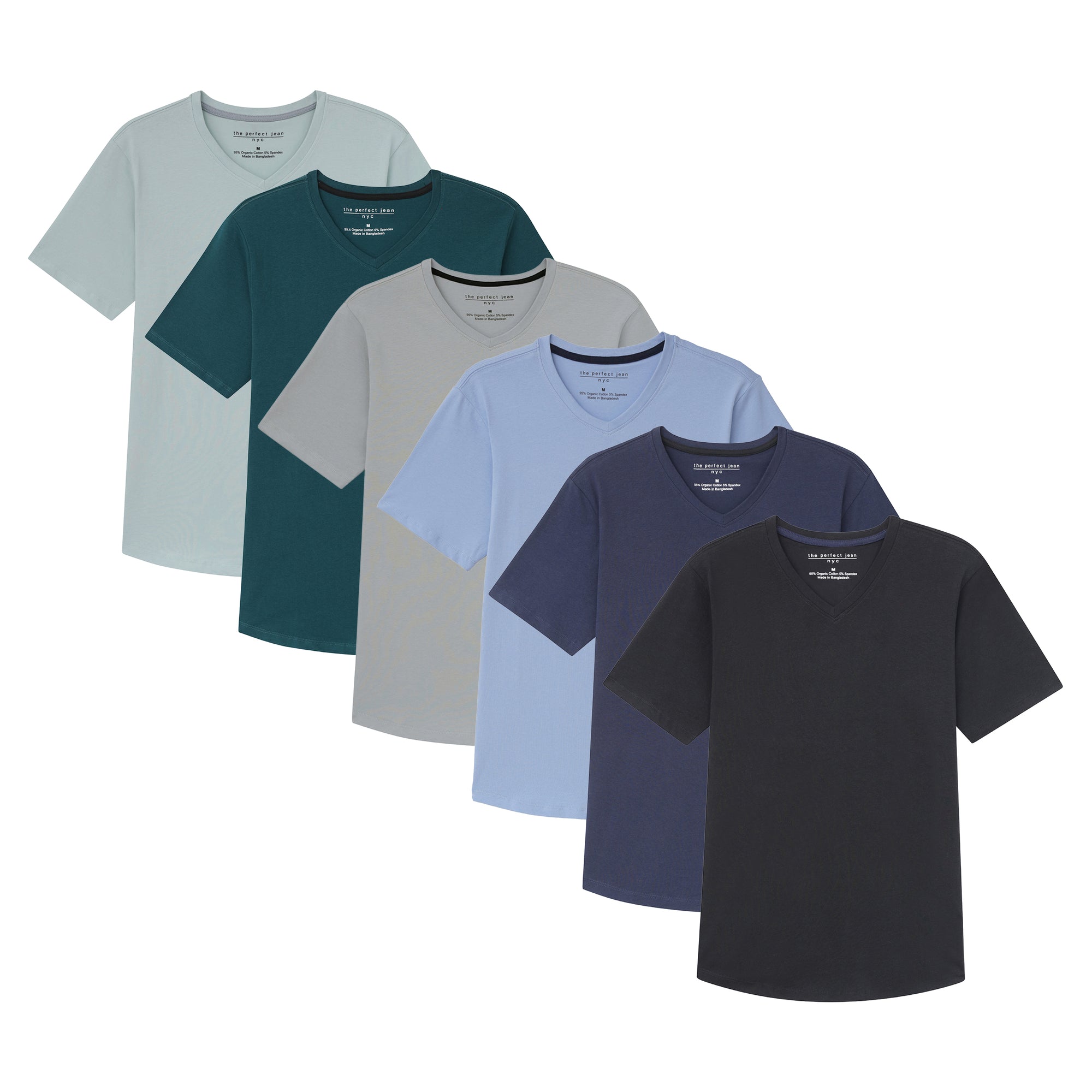 Organic V-Neck T-Shirt 6 Pack / Seaside | The Perfect Jean
