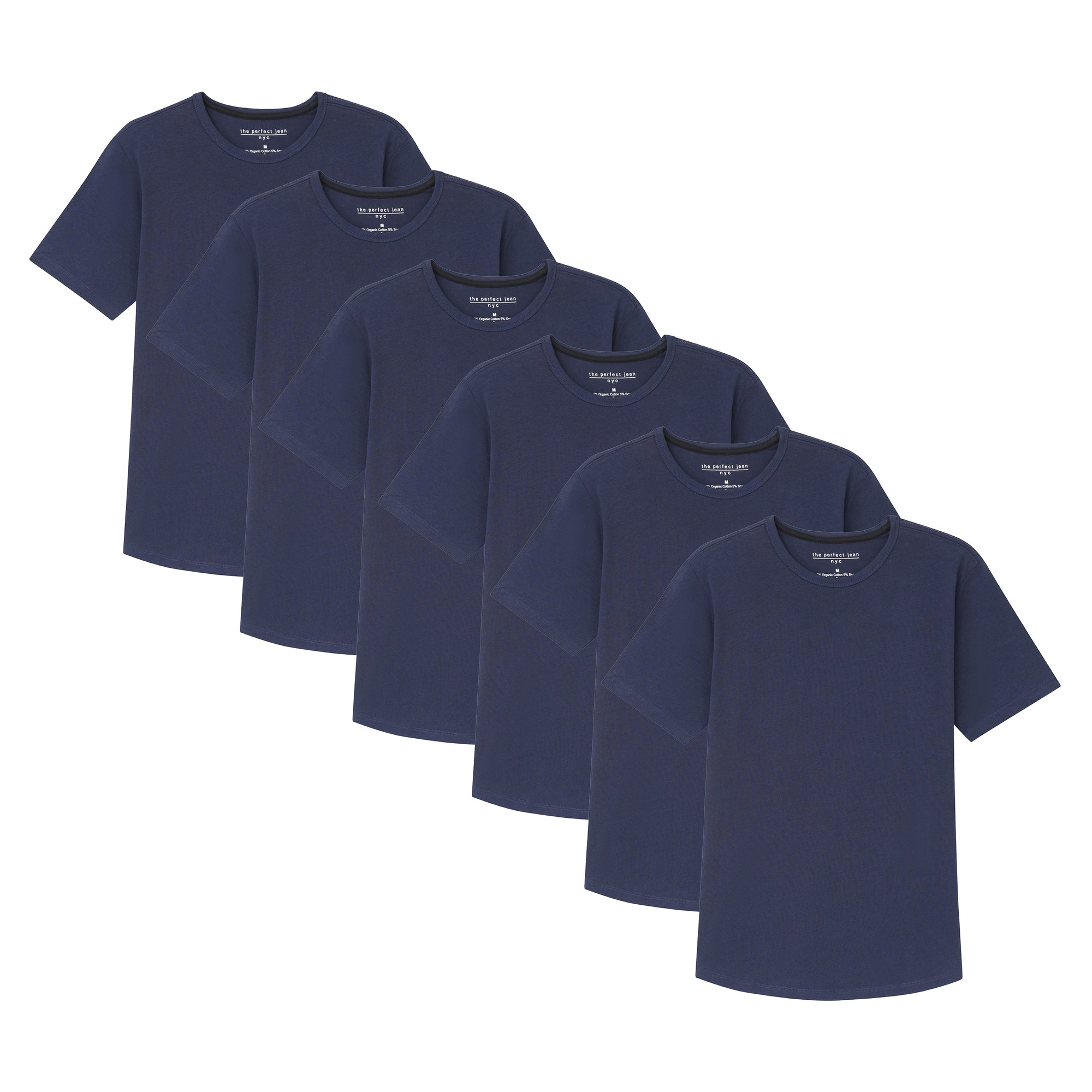 Organic Crew Neck T-Shirt 6 Pack / Navy