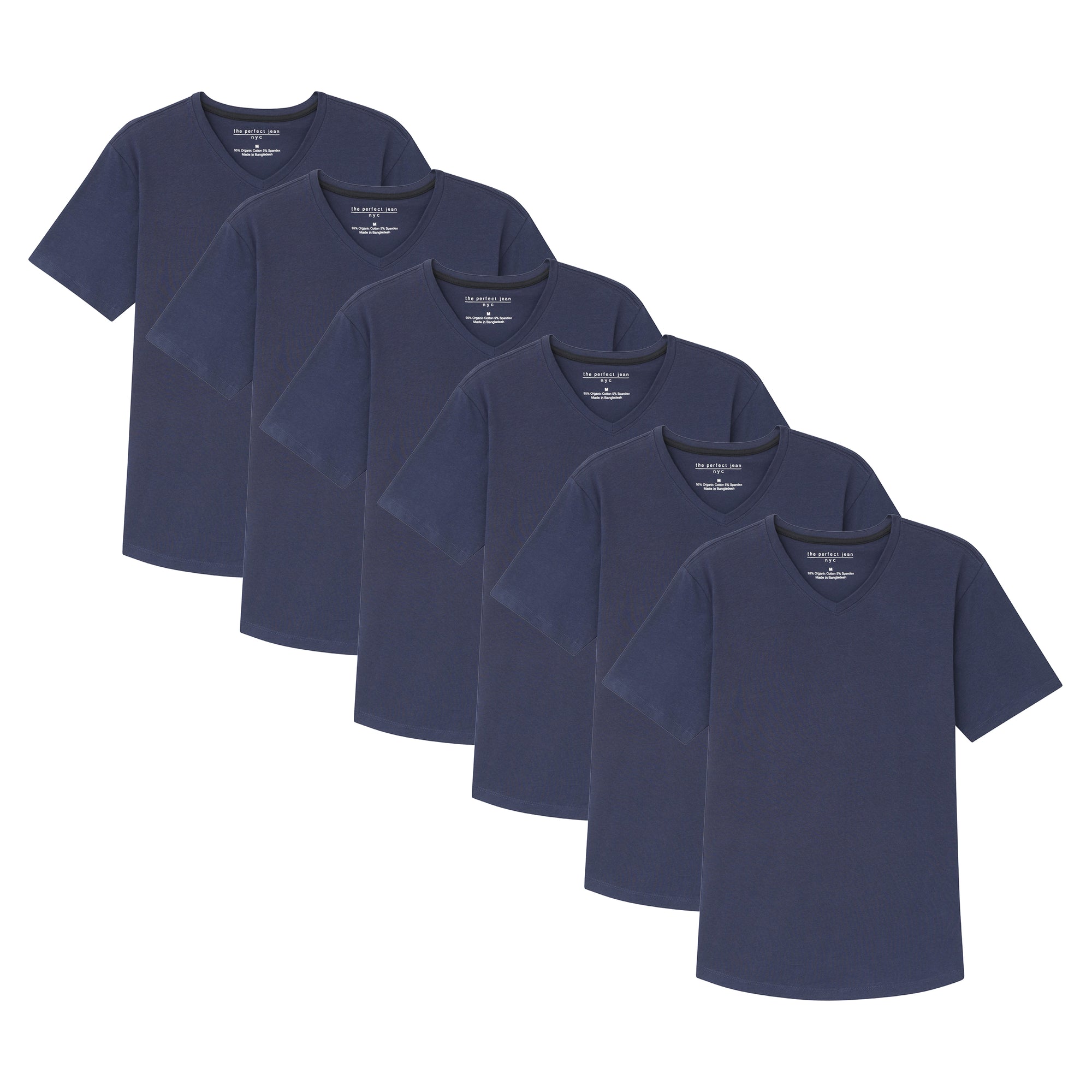 Organic V-Neck T-Shirt 6 Pack / Navy