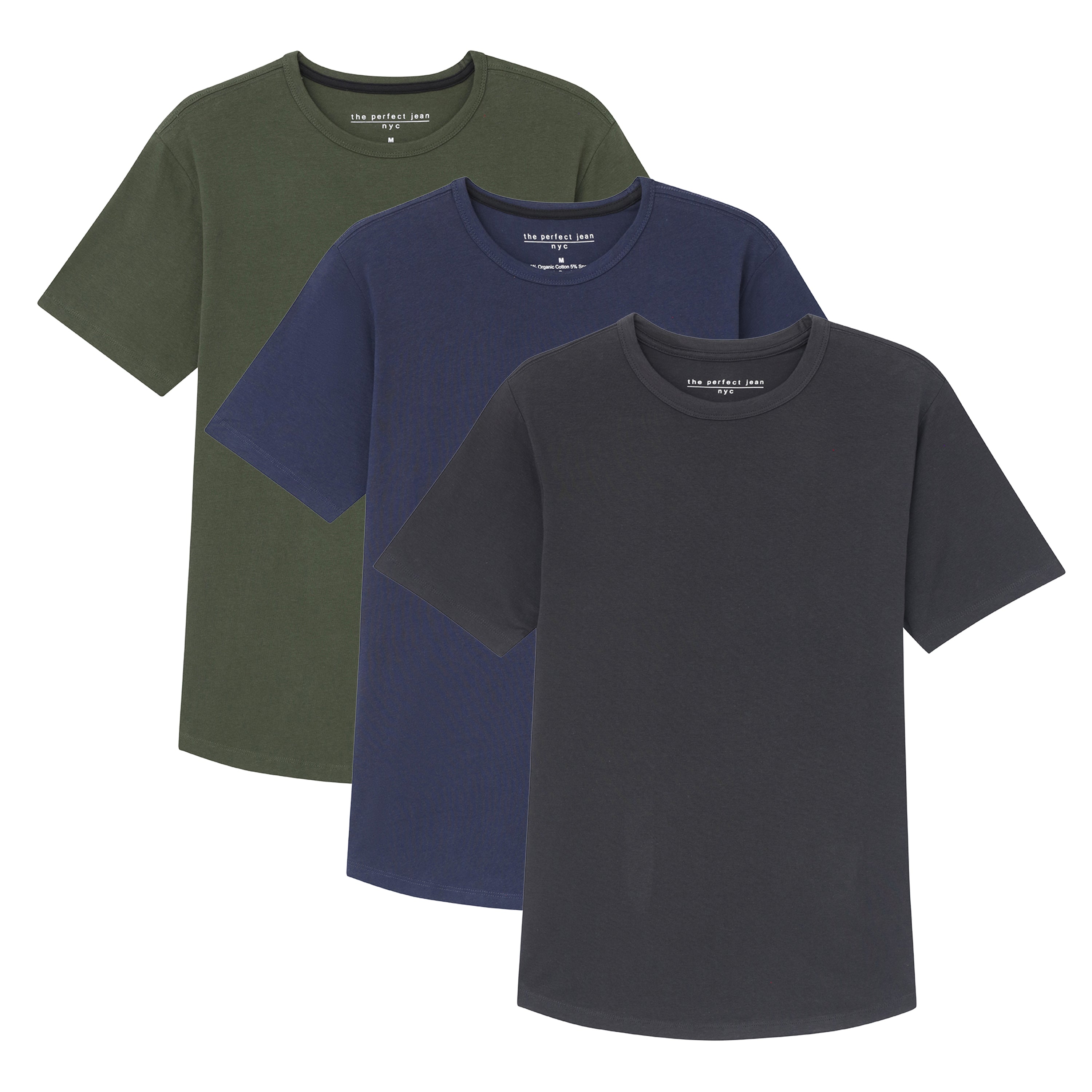 Organic Crew Neck T-Shirt 3 Pack / Tactical | The Perfect Jean 