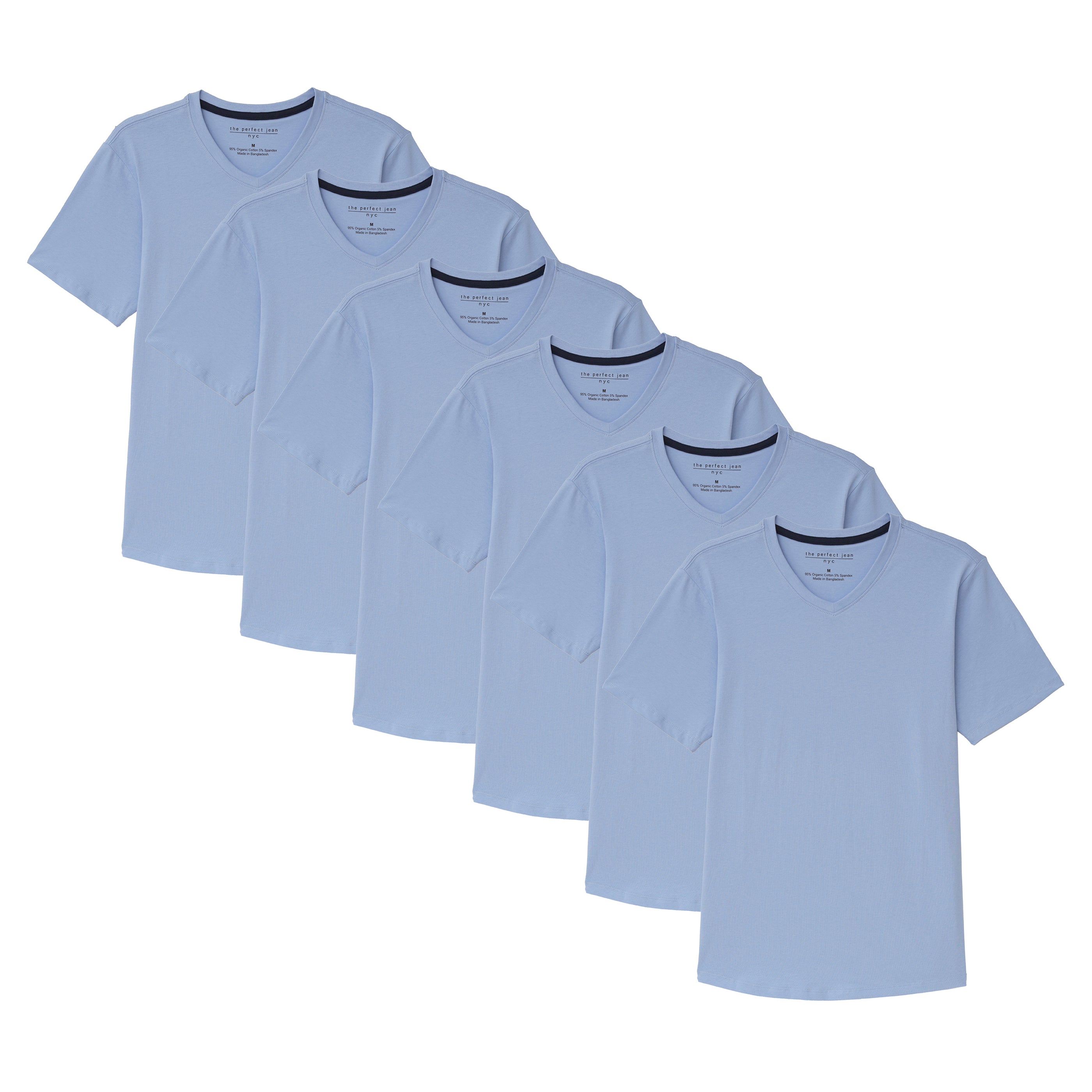 Organic V-Neck T-Shirt 6 Pack / Light Blue