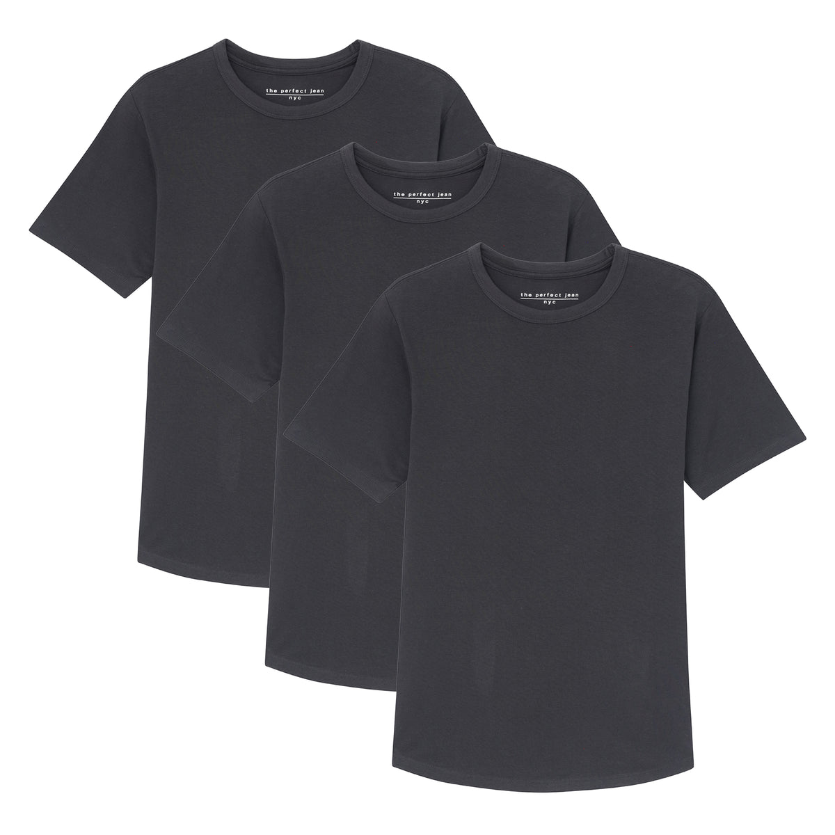 Organic Crew Neck T-Shirt 3 Pack / Black