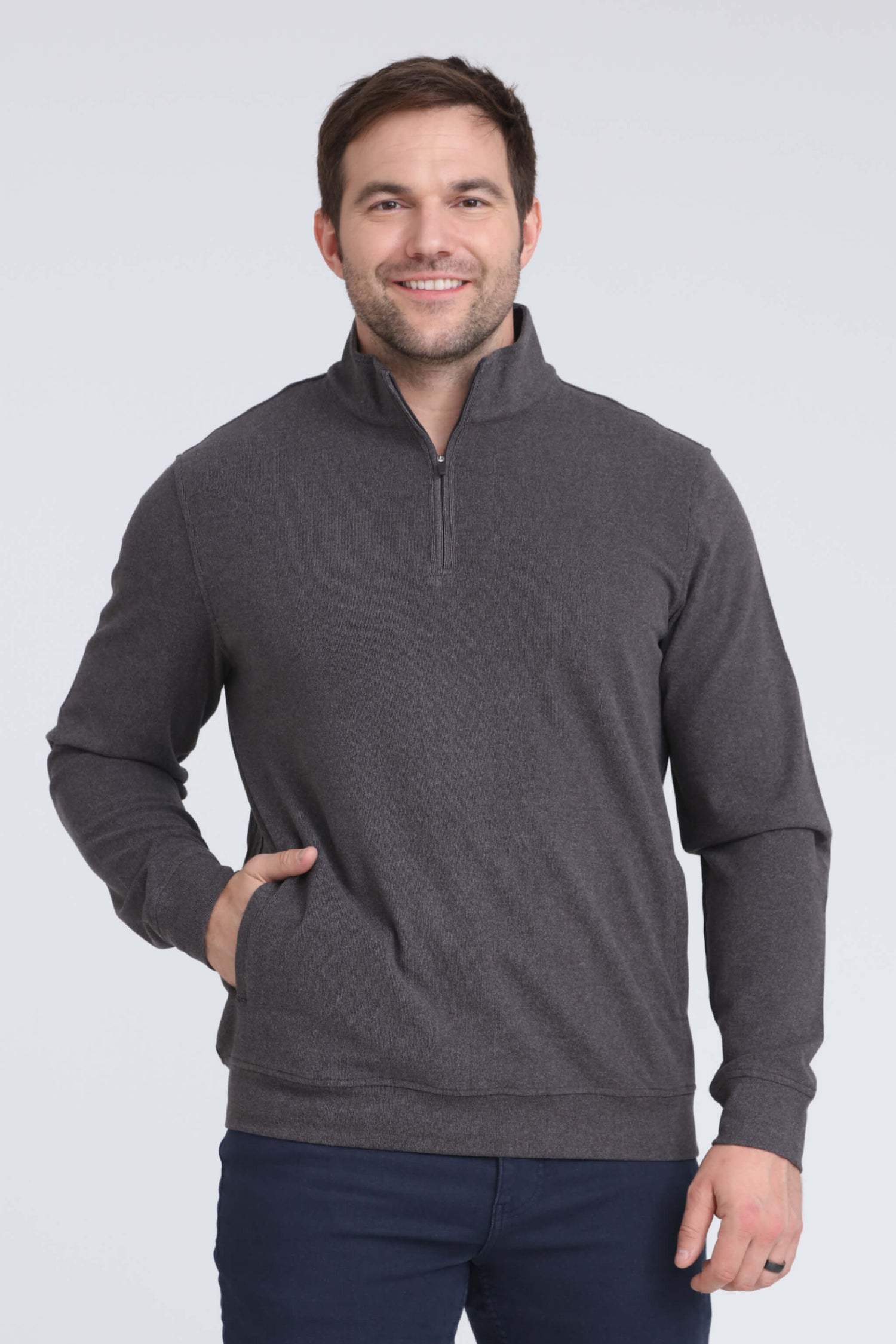 Quarter Zip Pullover / Charcoal Heather