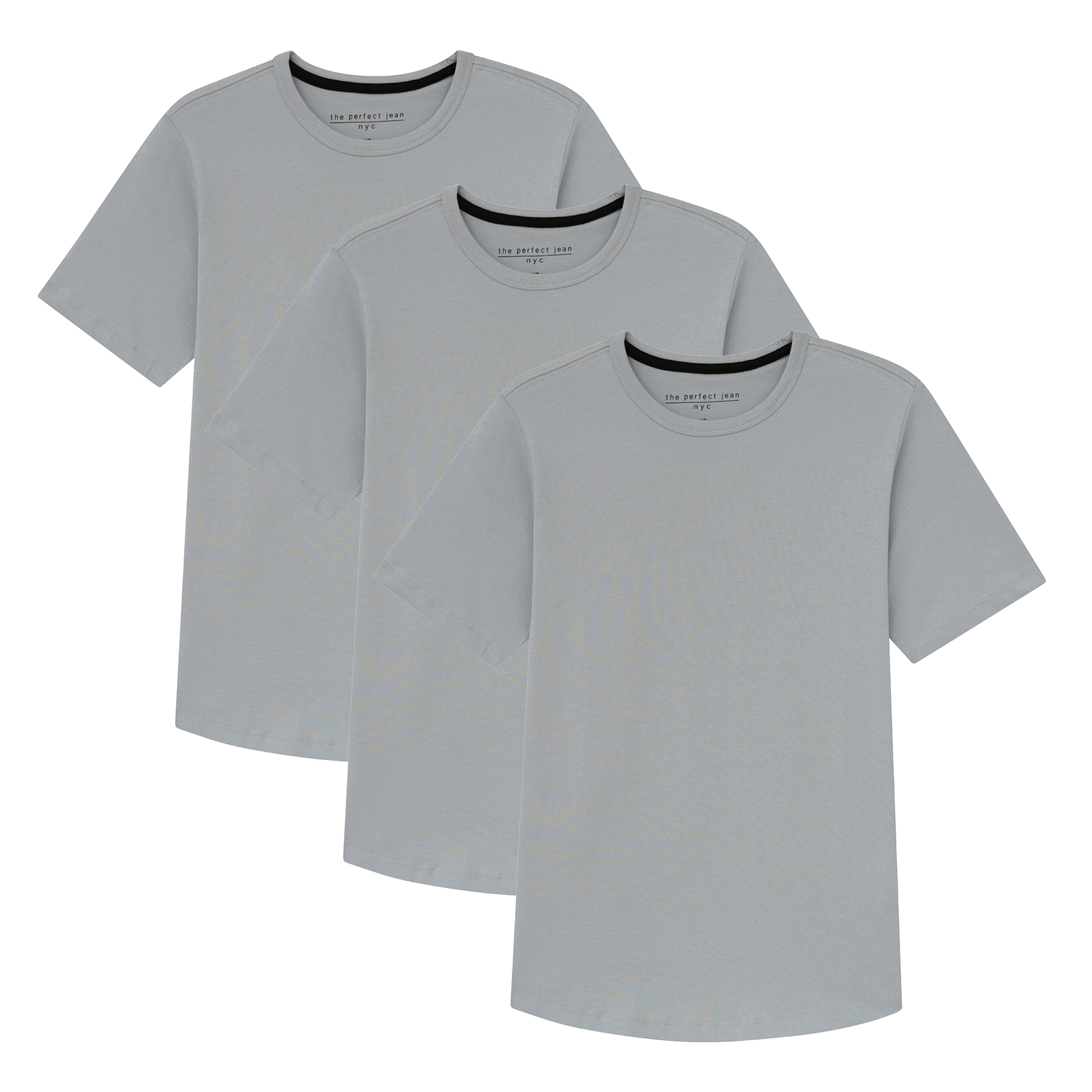 Organic Crew Neck T-Shirt 3 Pack / Light Grey | The Perfect Jean