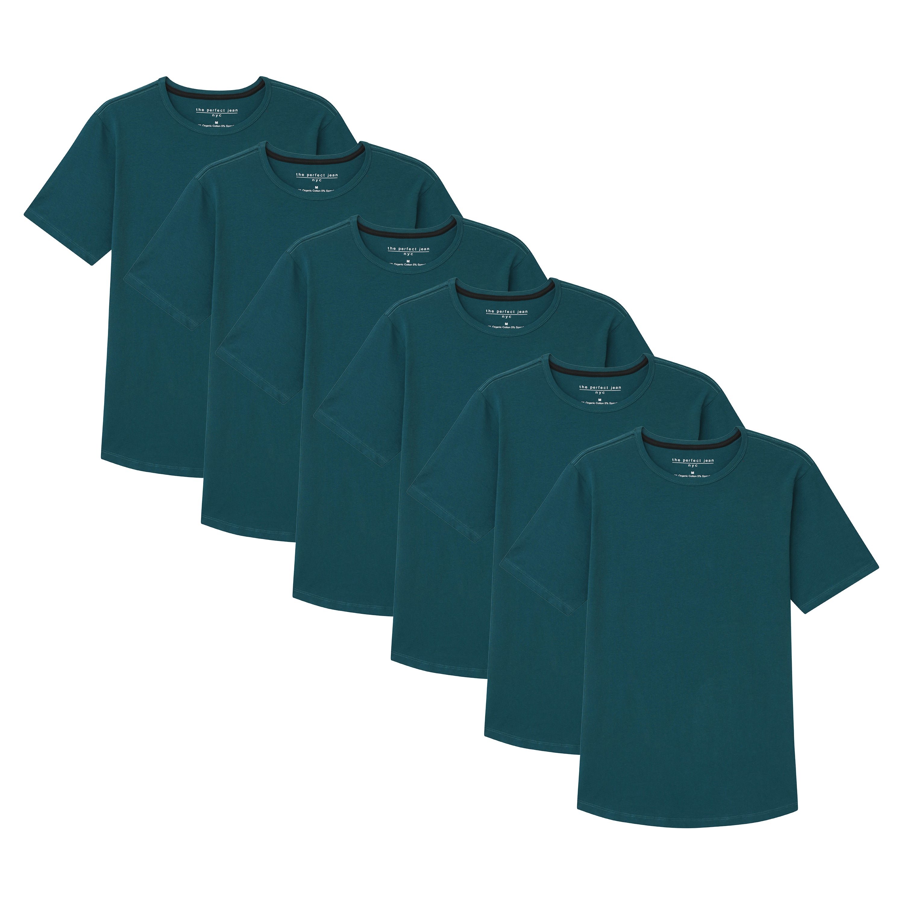 Organic Crew Neck T-Shirt 6 Pack / Teal