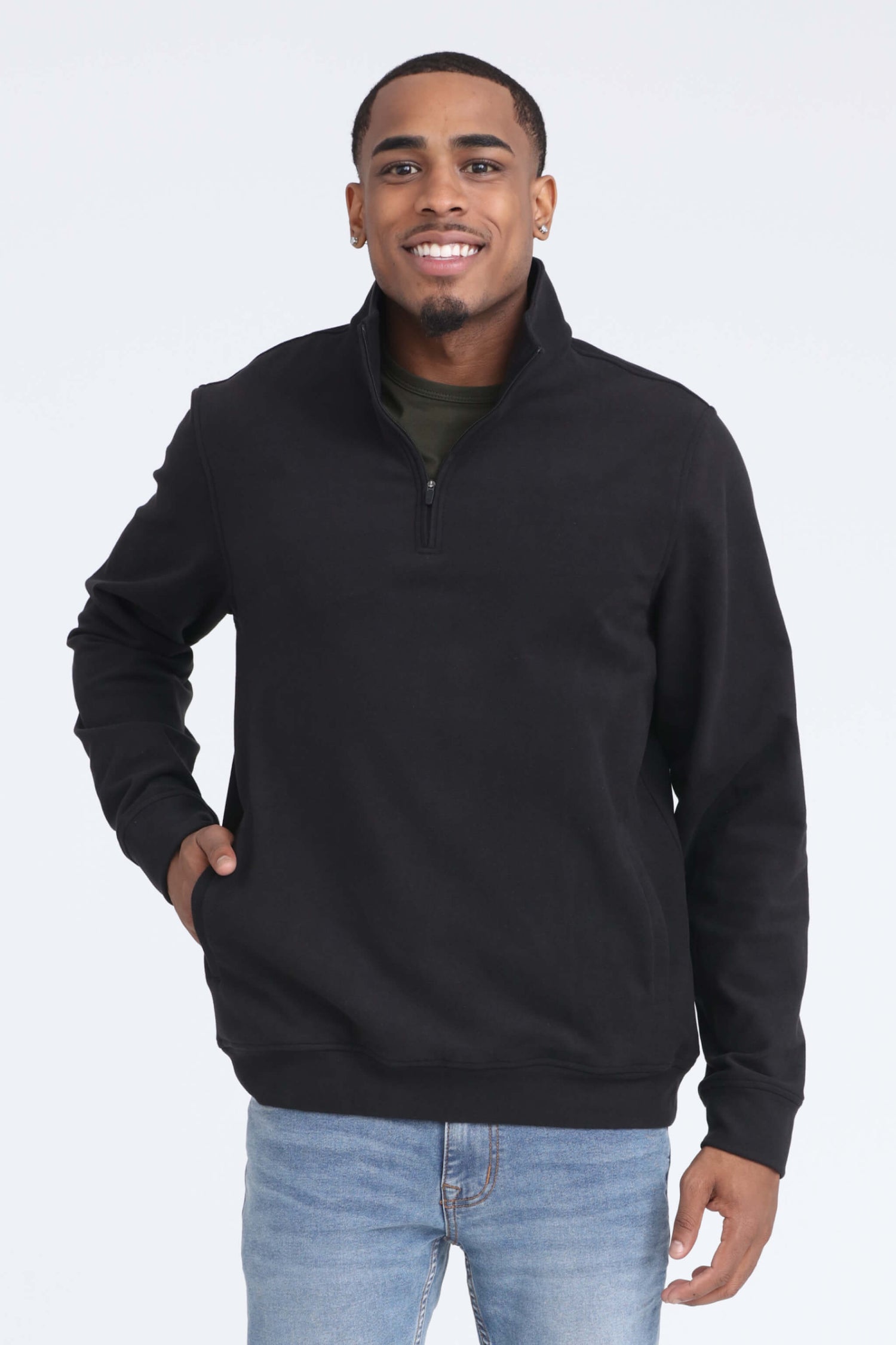 Quarter Zip Pullover / Black