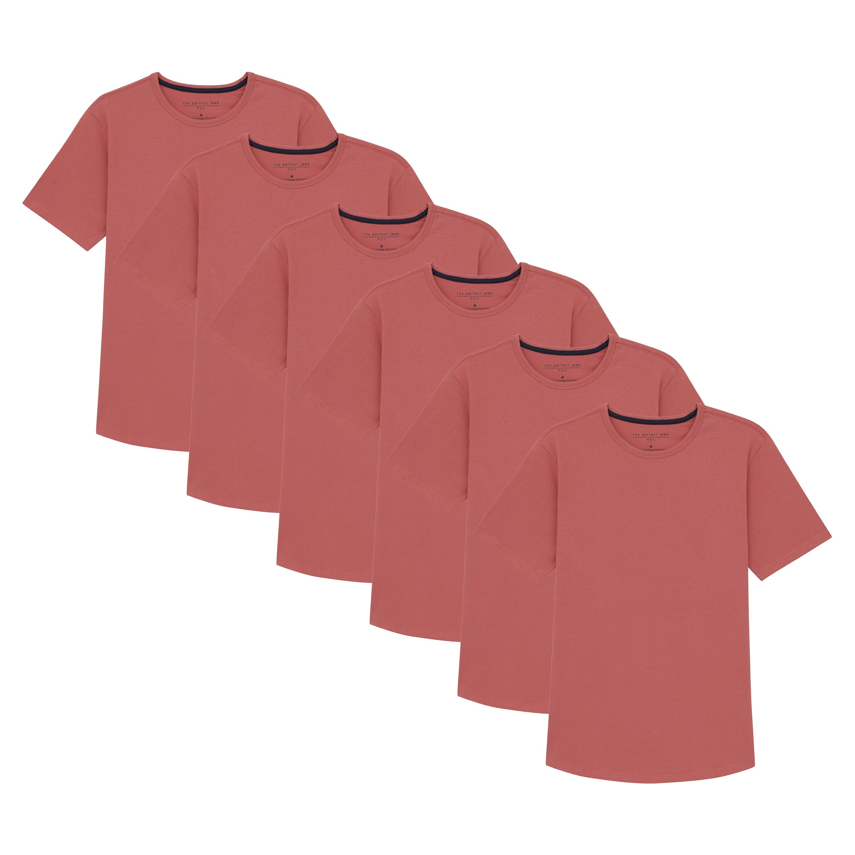 Organic Crew Neck T-Shirt 6 Pack / Nantucket Red