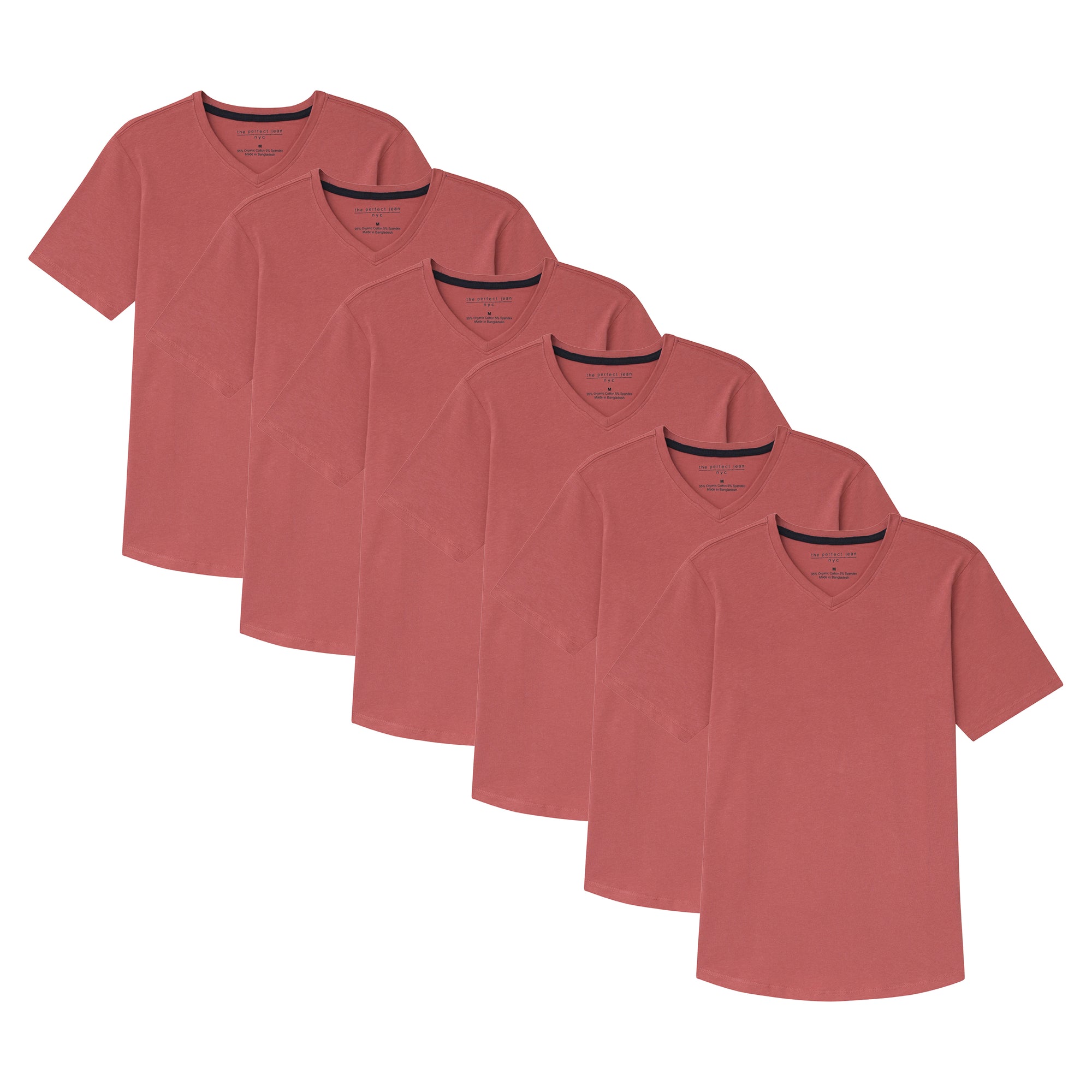 Organic V-Neck T-Shirt 6 Pack / Nantucket Red