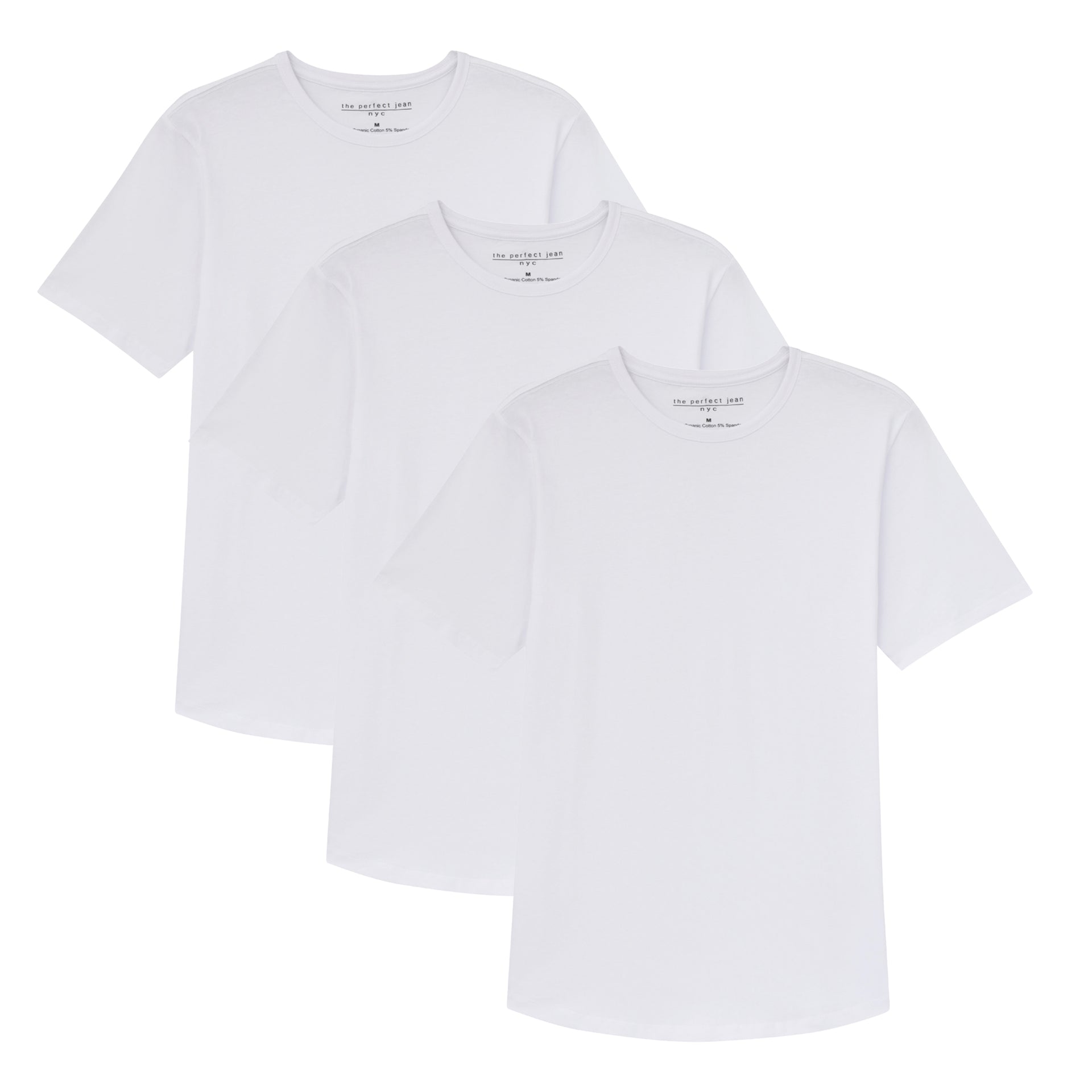 Organic Crew Neck T-Shirt 3 Pack / White | The Perfect Jean