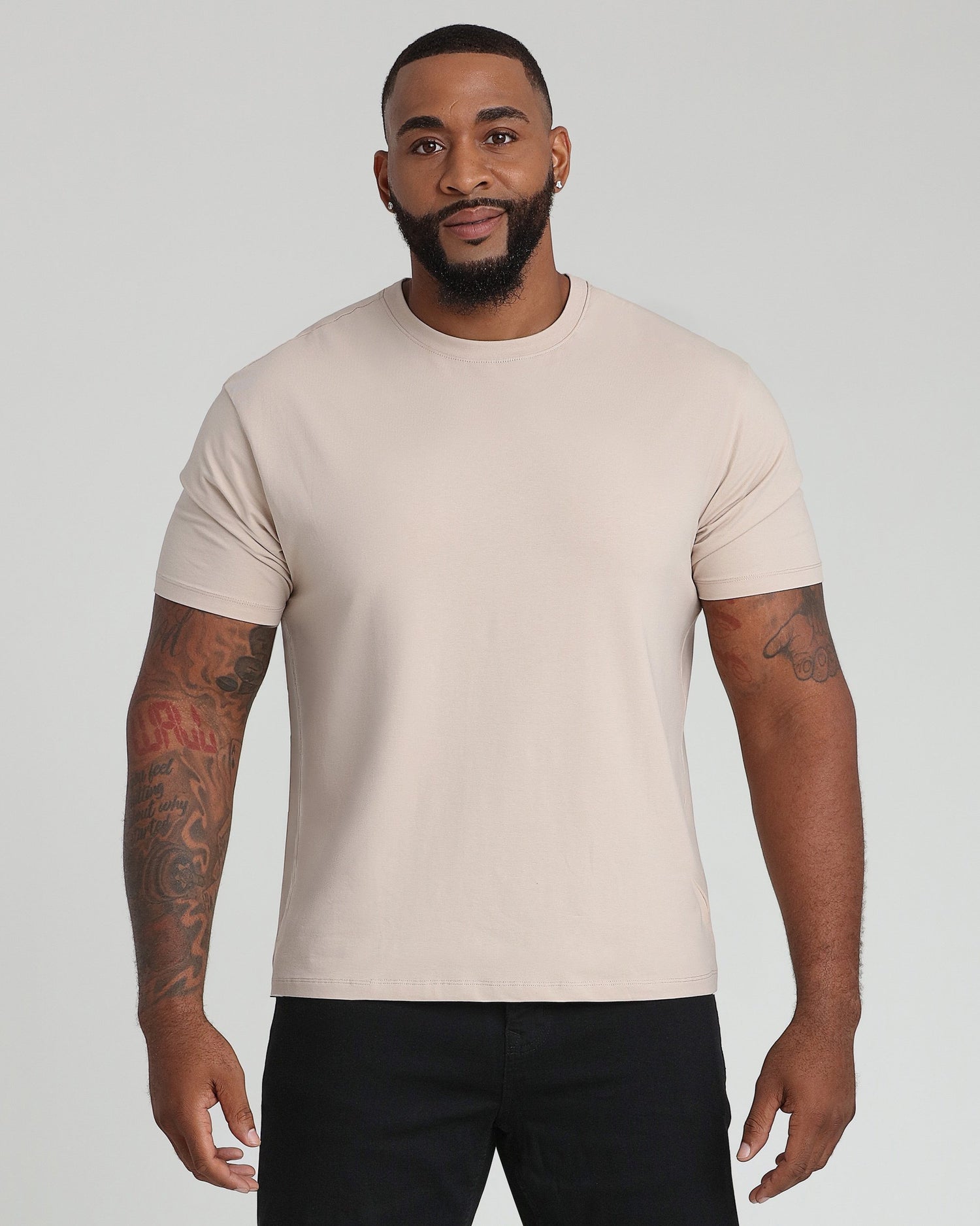 Organic Athletic Fit Crew Neck T-Shirt / Tan