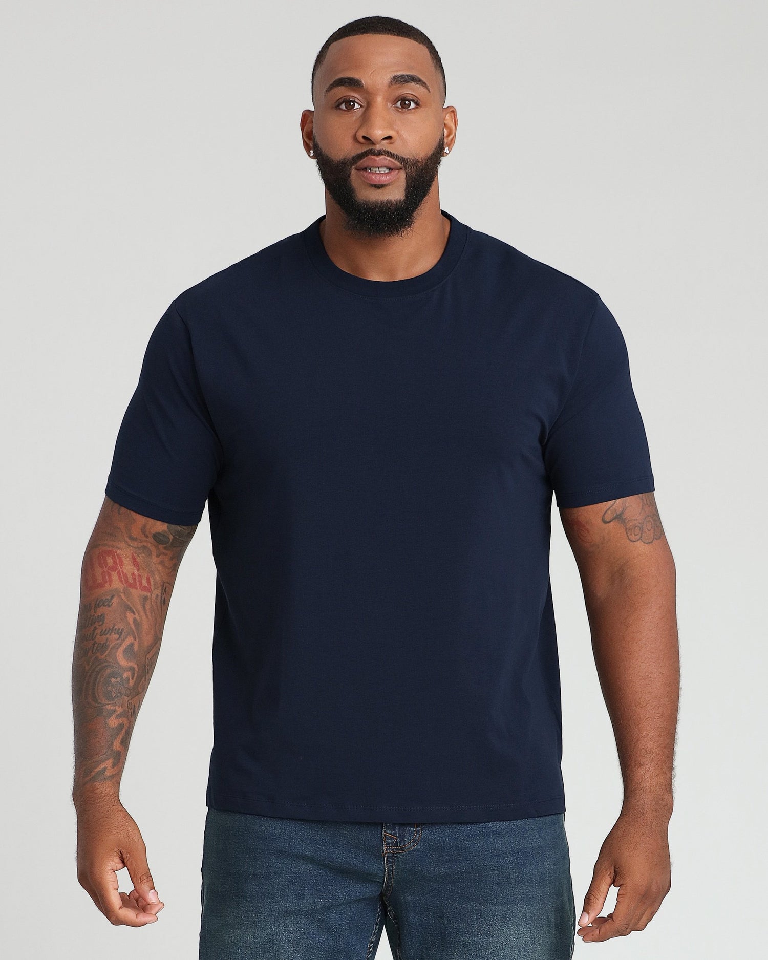 Organic Athletic Fit Crew Neck T-Shirt / Navy