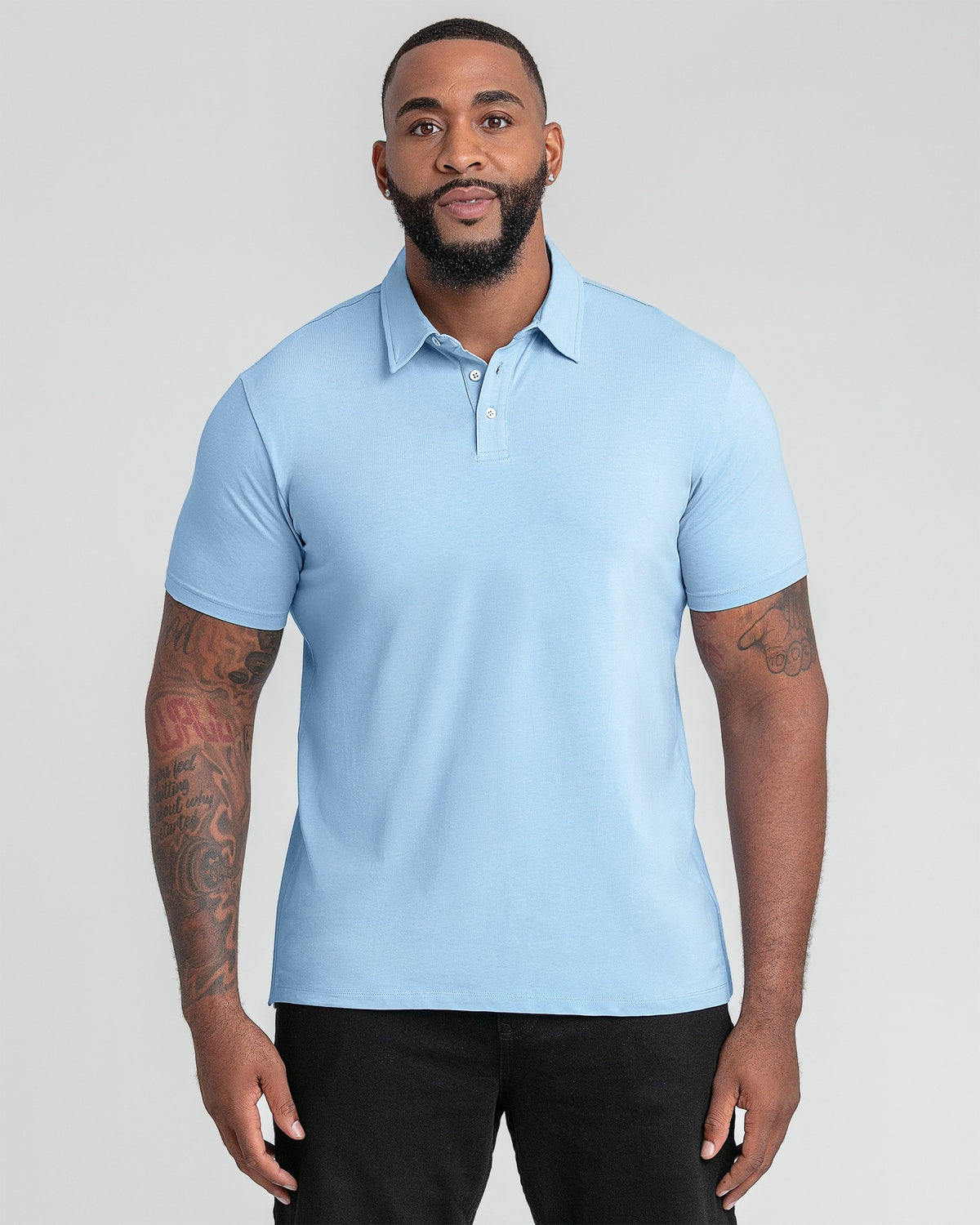 Organic Polo Shirt / Light Blue