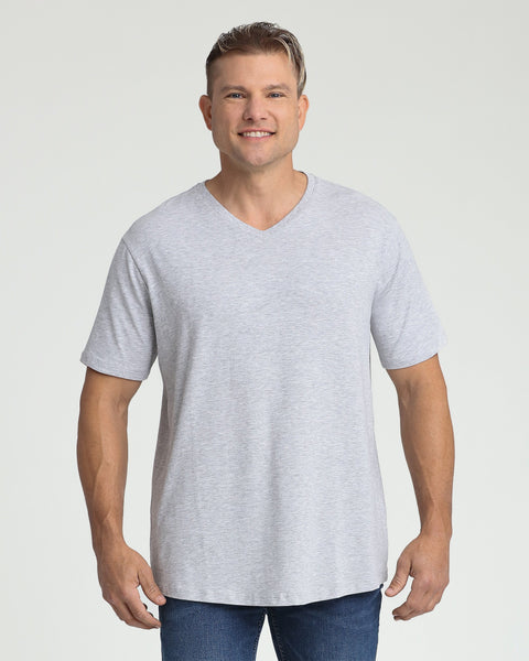 Organic V-Neck T-Shirt / Heather Grey | The Perfect Jean
