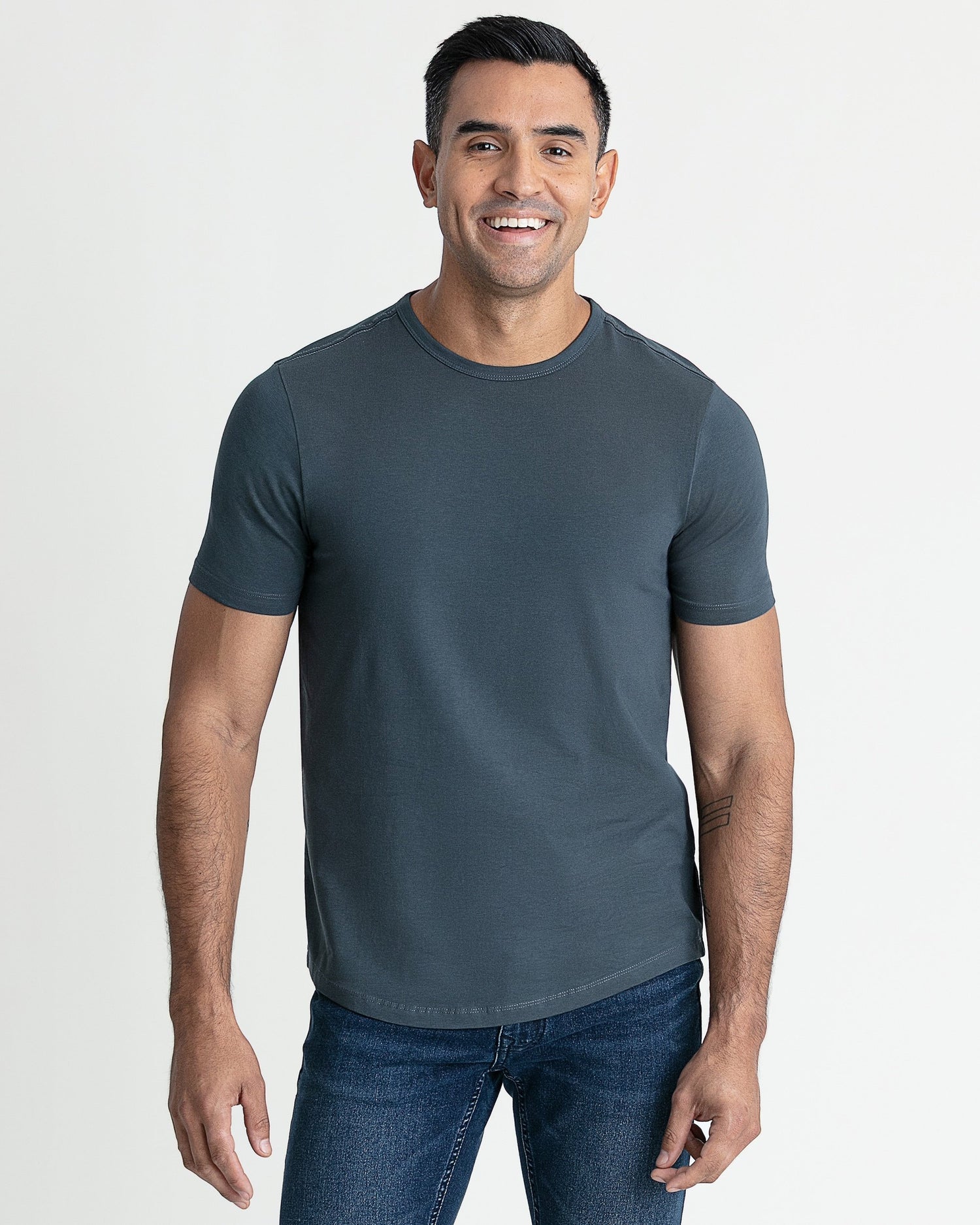 Organic Crew Neck T-Shirt / Steel