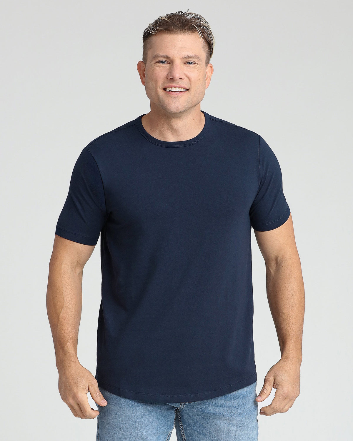 Organic Crew Neck T-Shirt / Navy