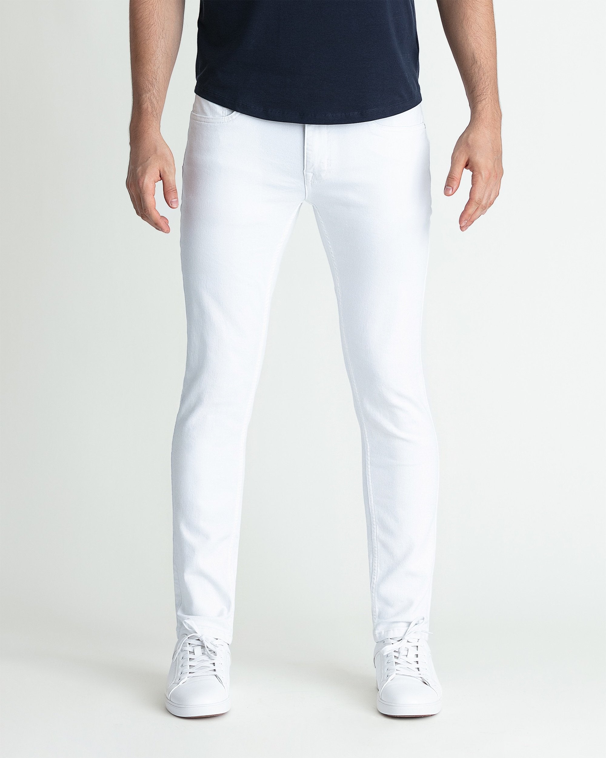 White Pants White Skinny Trousers Mens White Stretch Euro Slim Fit Suit  Pants Jim's Formal Wear