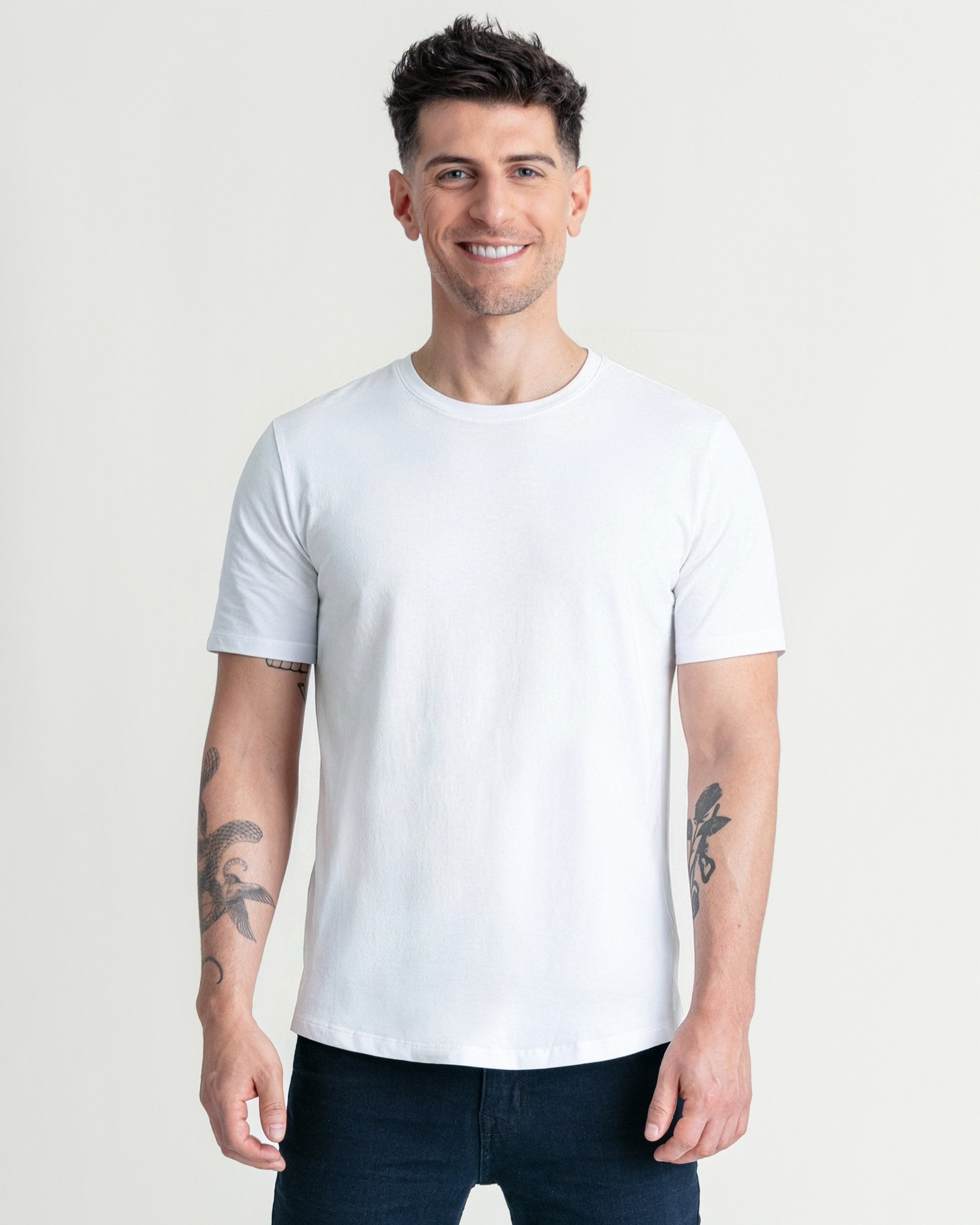 Organic Crew Neck T-Shirt (Slim Fit) / White | The Perfect Jean