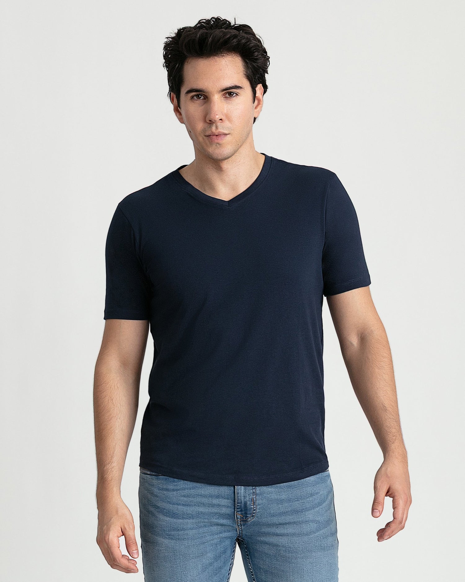 Organic V-Neck T-Shirt / Navy