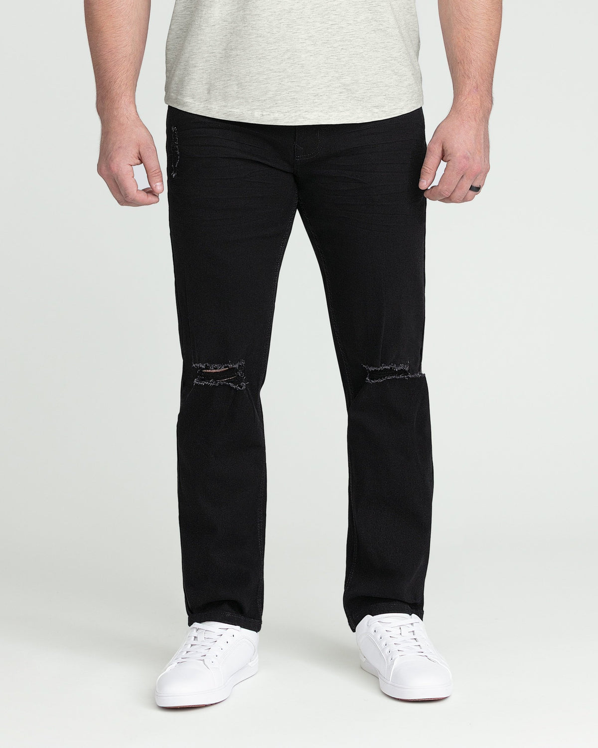 Athletic Fit / Slash Ripped Bandit - Black | The Perfect Jean