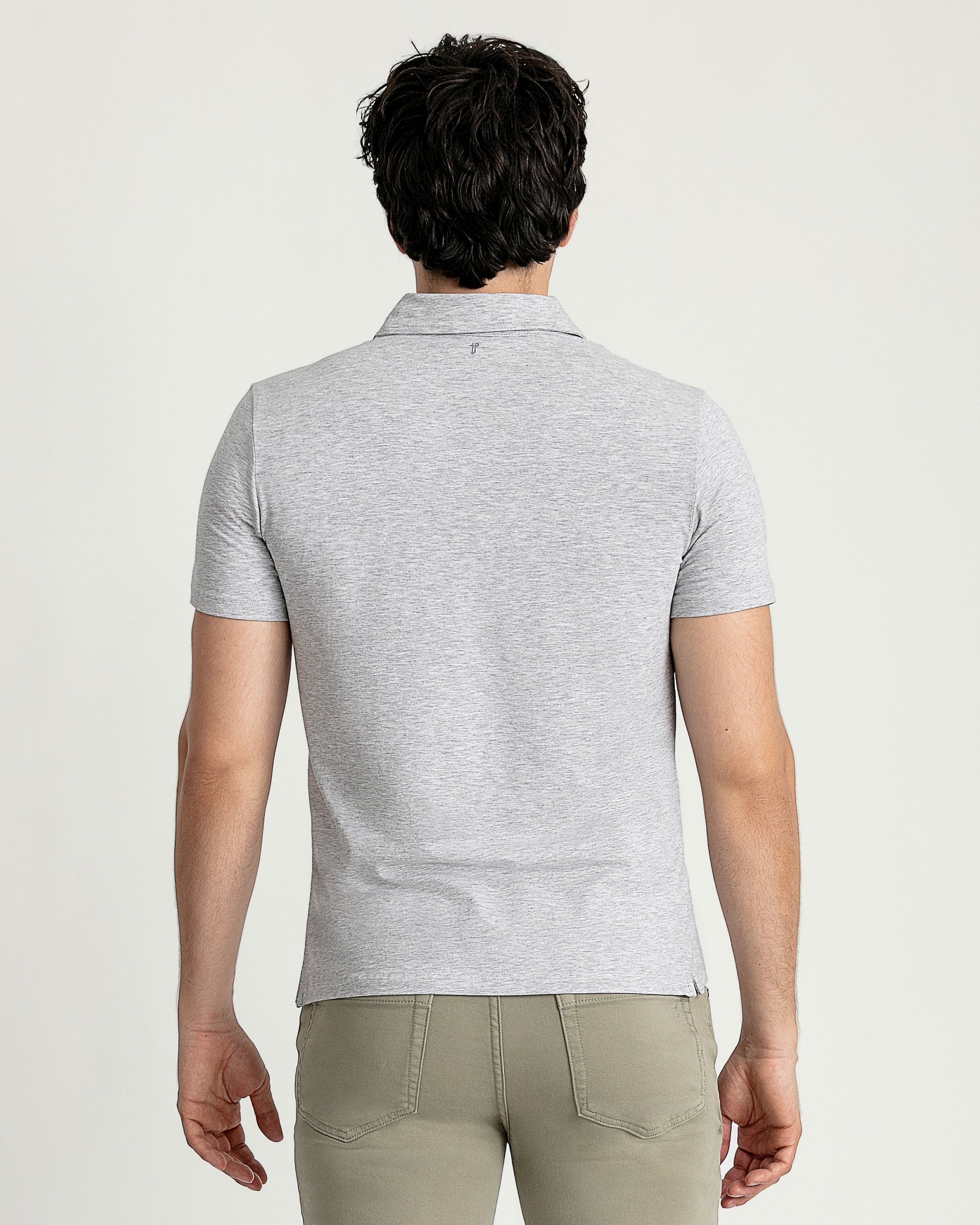 Organic Polo Shirt / Heather Grey | The Perfect Jean