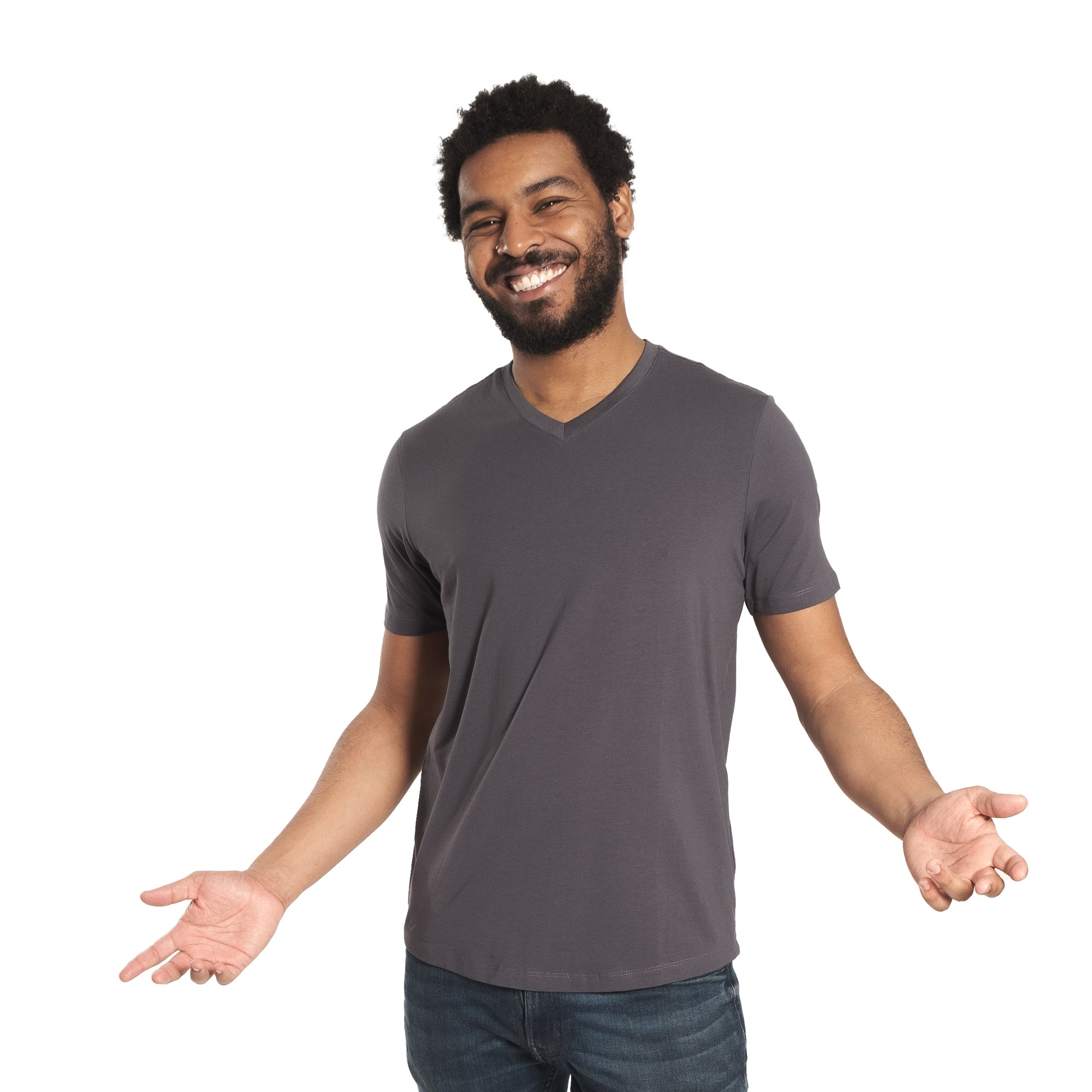 Organic V-Neck T-Shirt 3 Pack / Smokey | The Perfect Jean