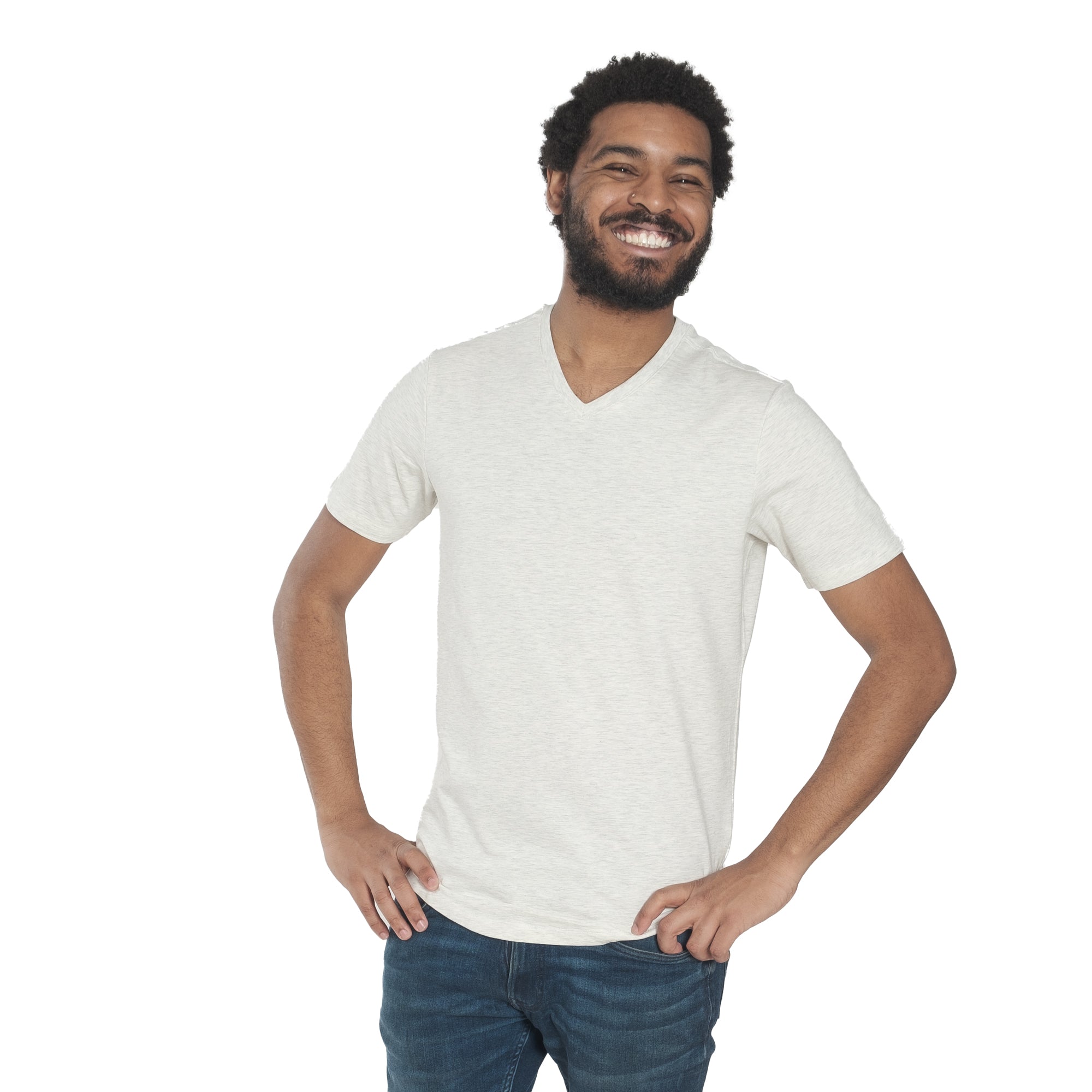 Organic V-Neck T-Shirt 3 Pack / Smokey