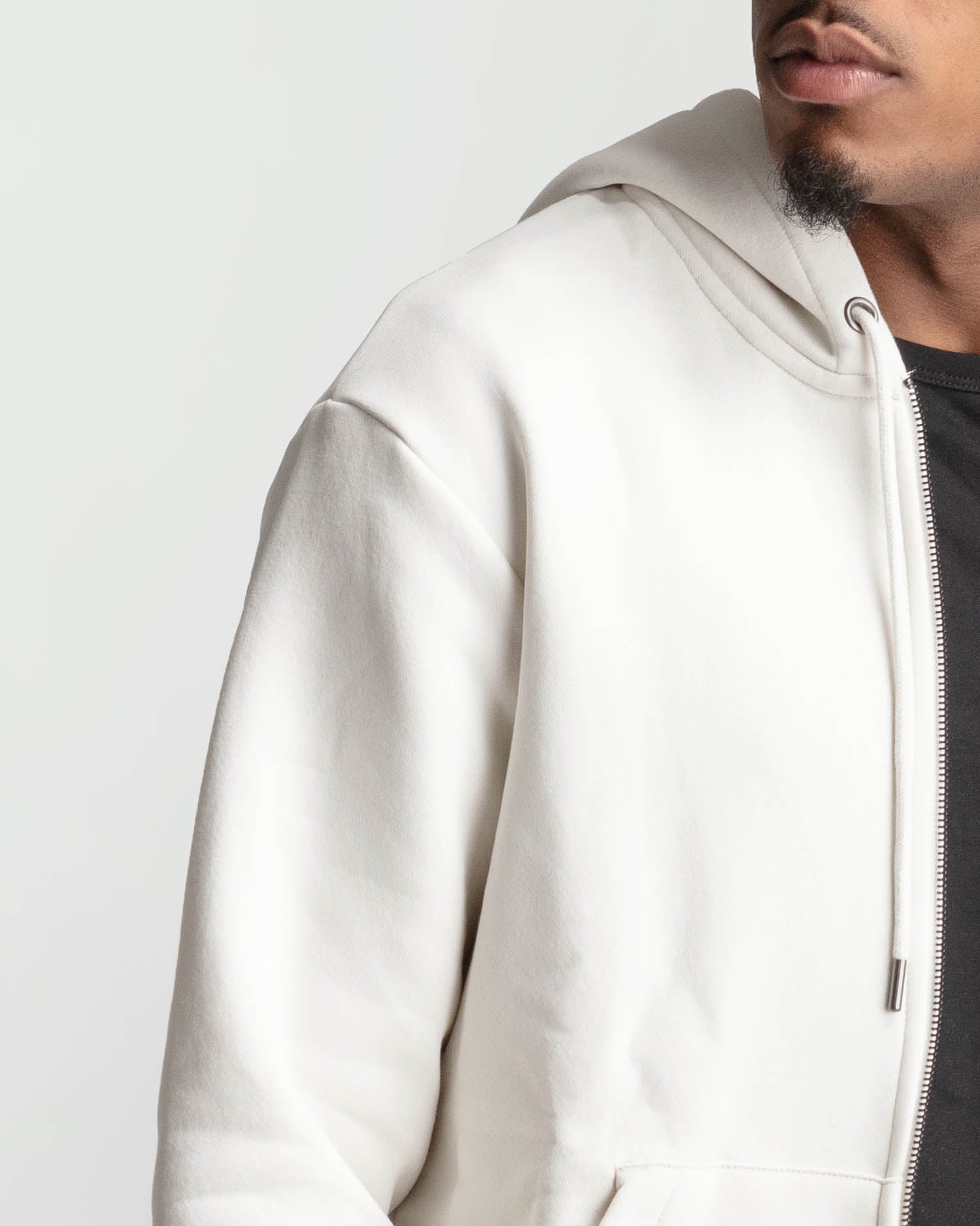 Full-Zip Hoodie in Natural