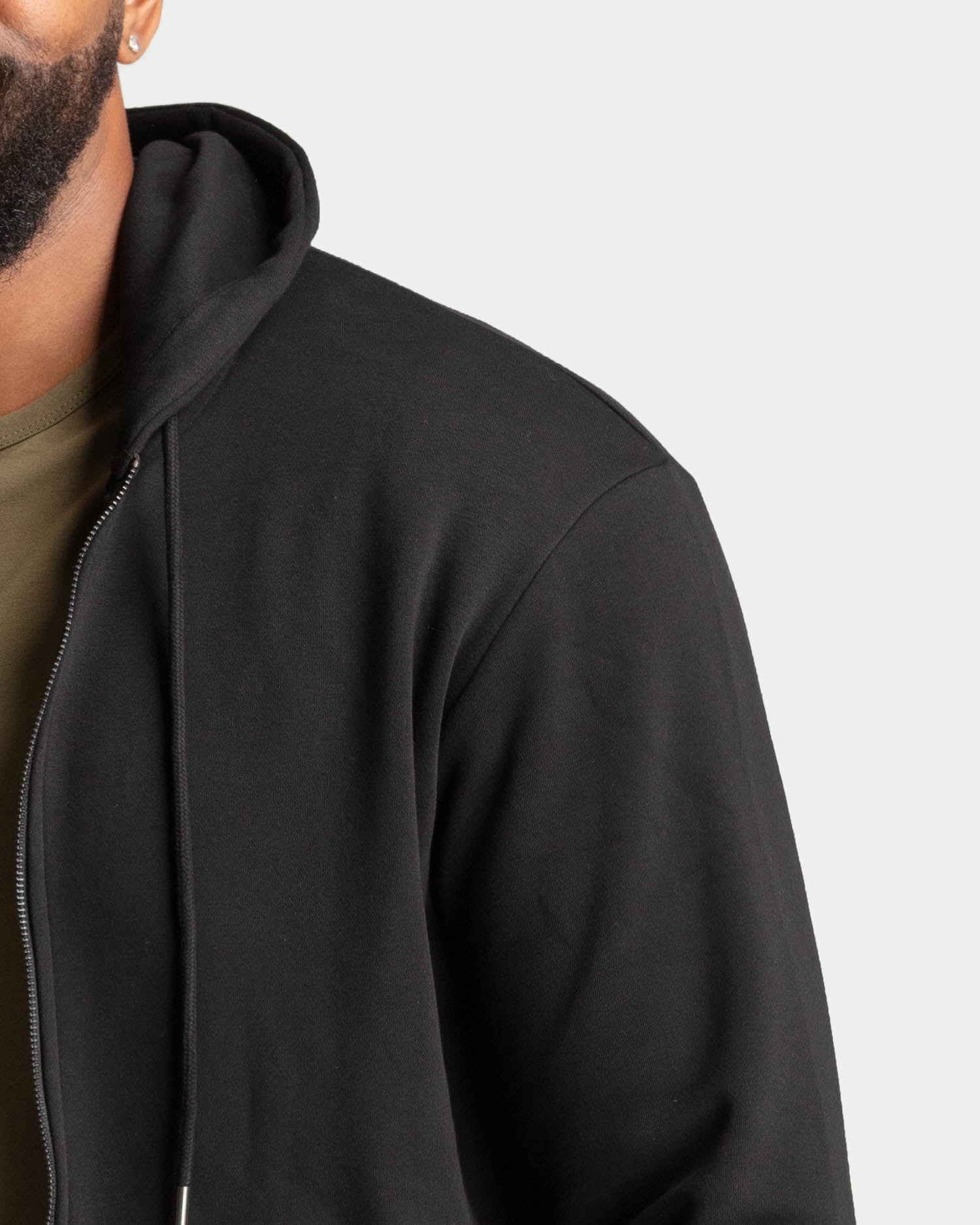 Full-Zip Hoodie in Black