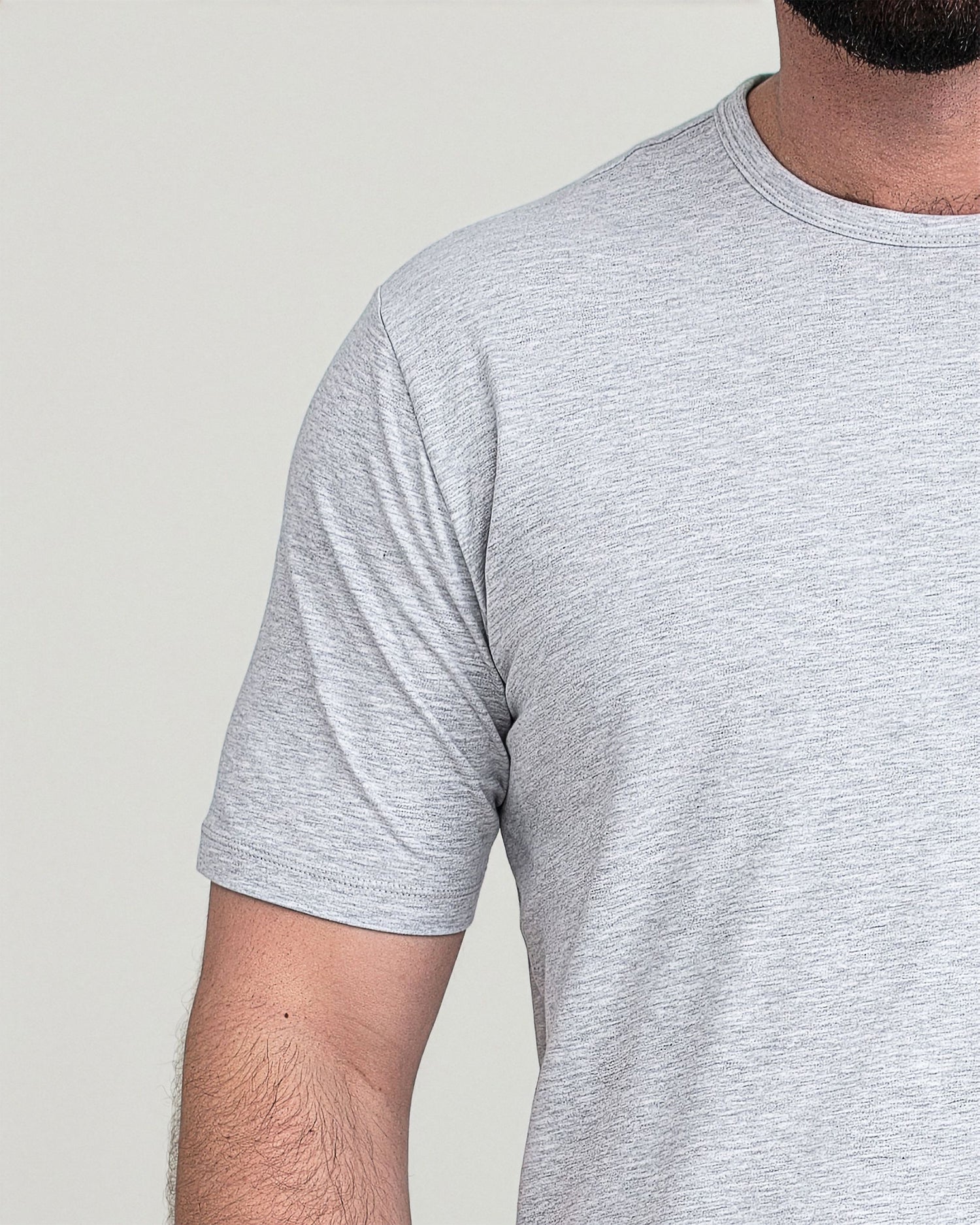 Organic Crew Neck T-Shirt / Heather Grey