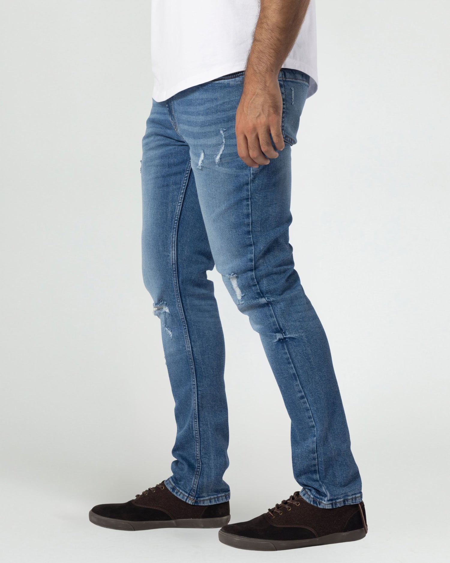 Slim Thick Fit / Glacier  (Ripped - Med Blue)