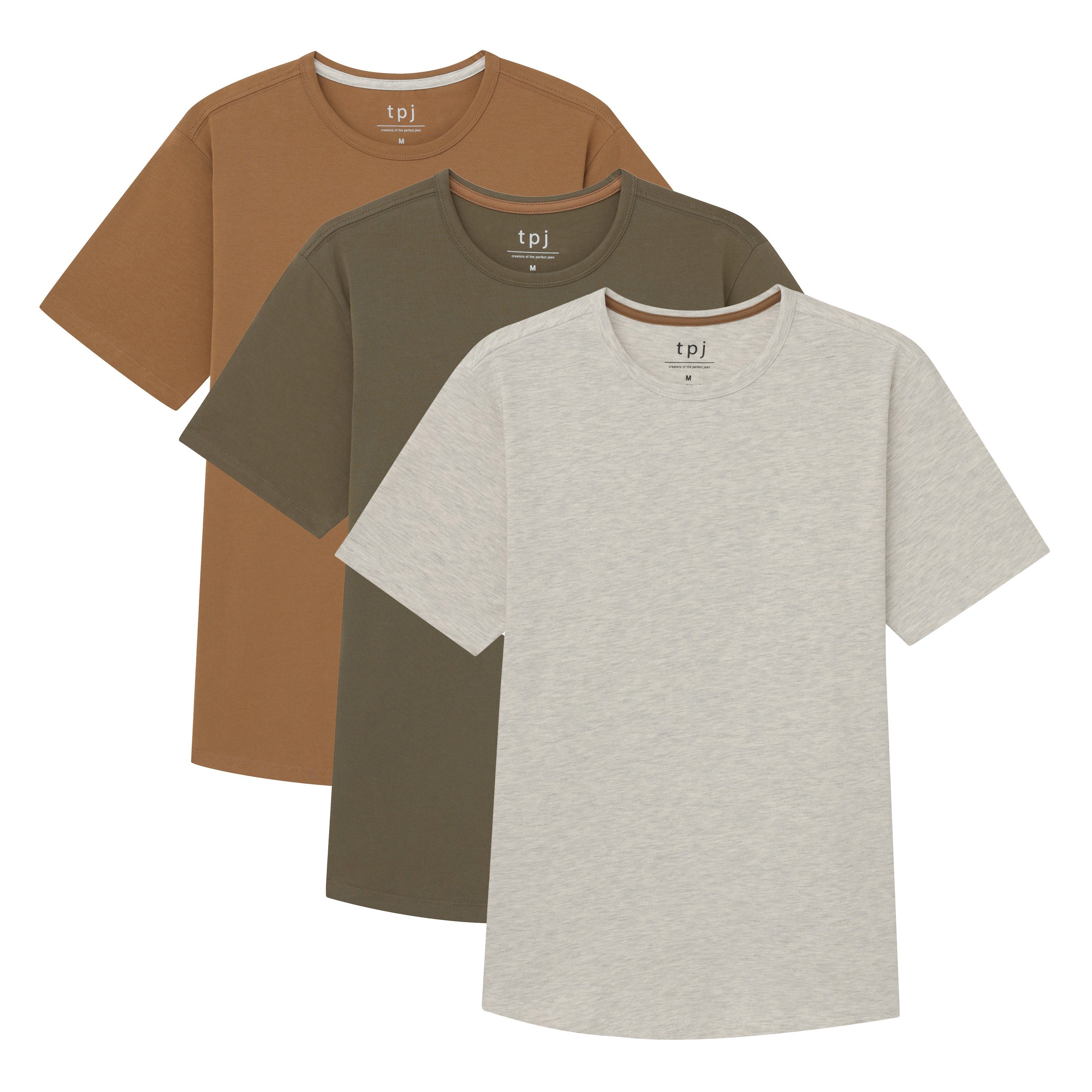 Organic Crew Neck T-Shirt 3 Pack / Camo