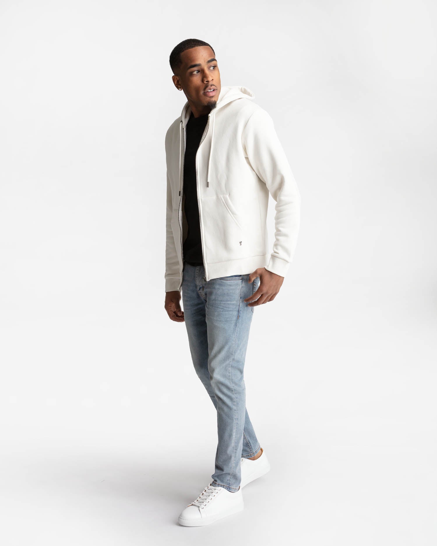 Full-Zip Hoodie in Natural