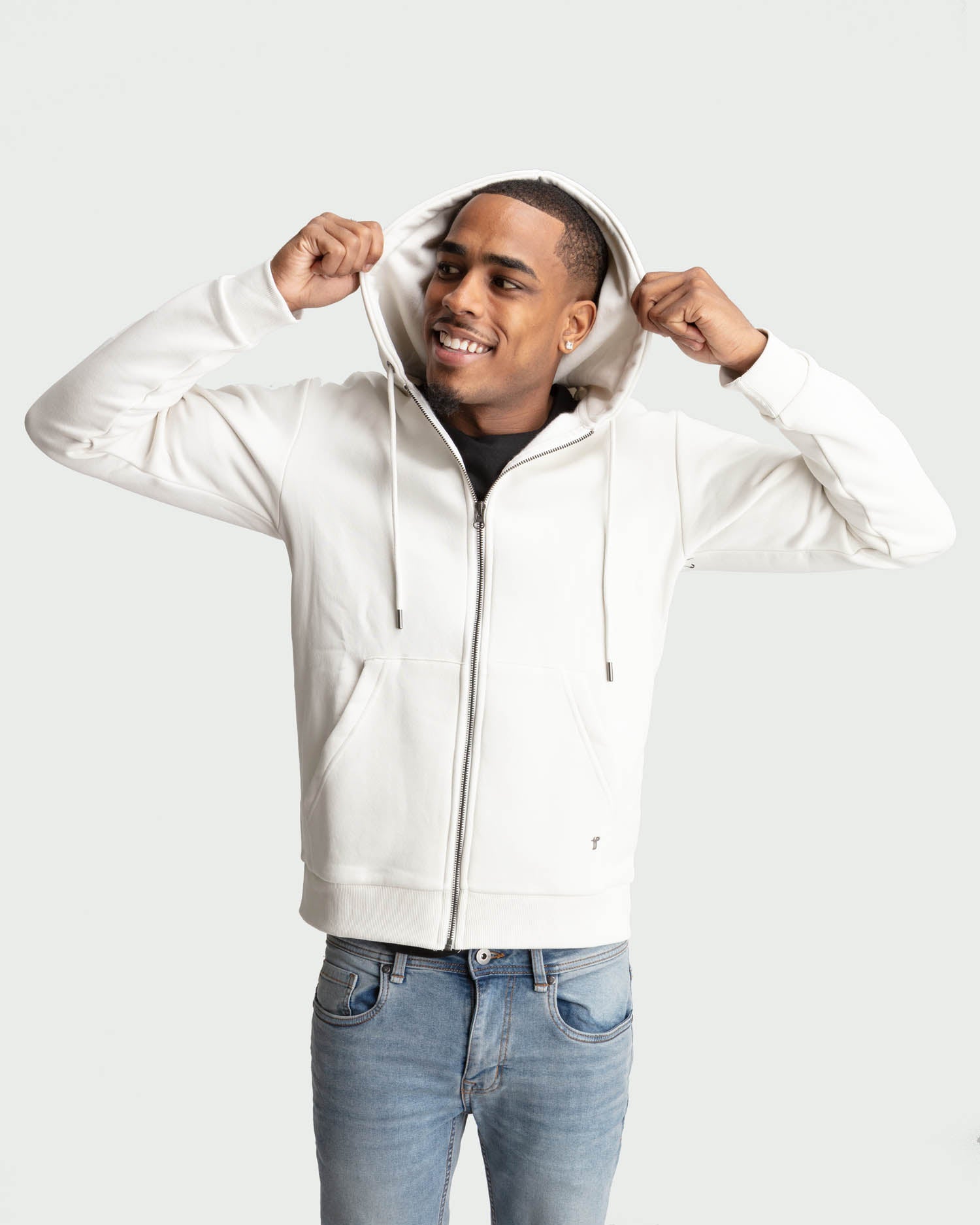 Full-Zip Hoodie in Natural