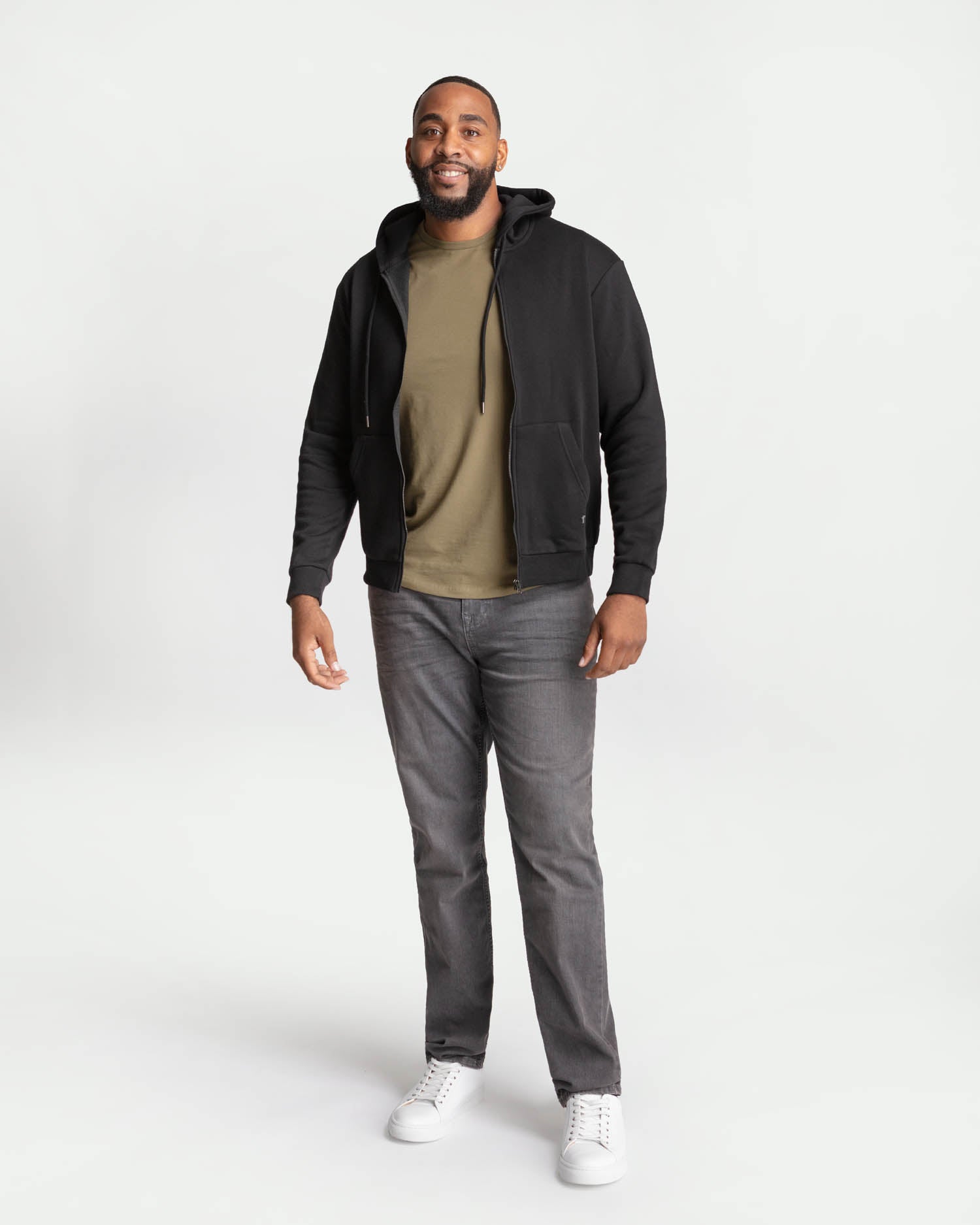 Full-Zip Hoodie in Black